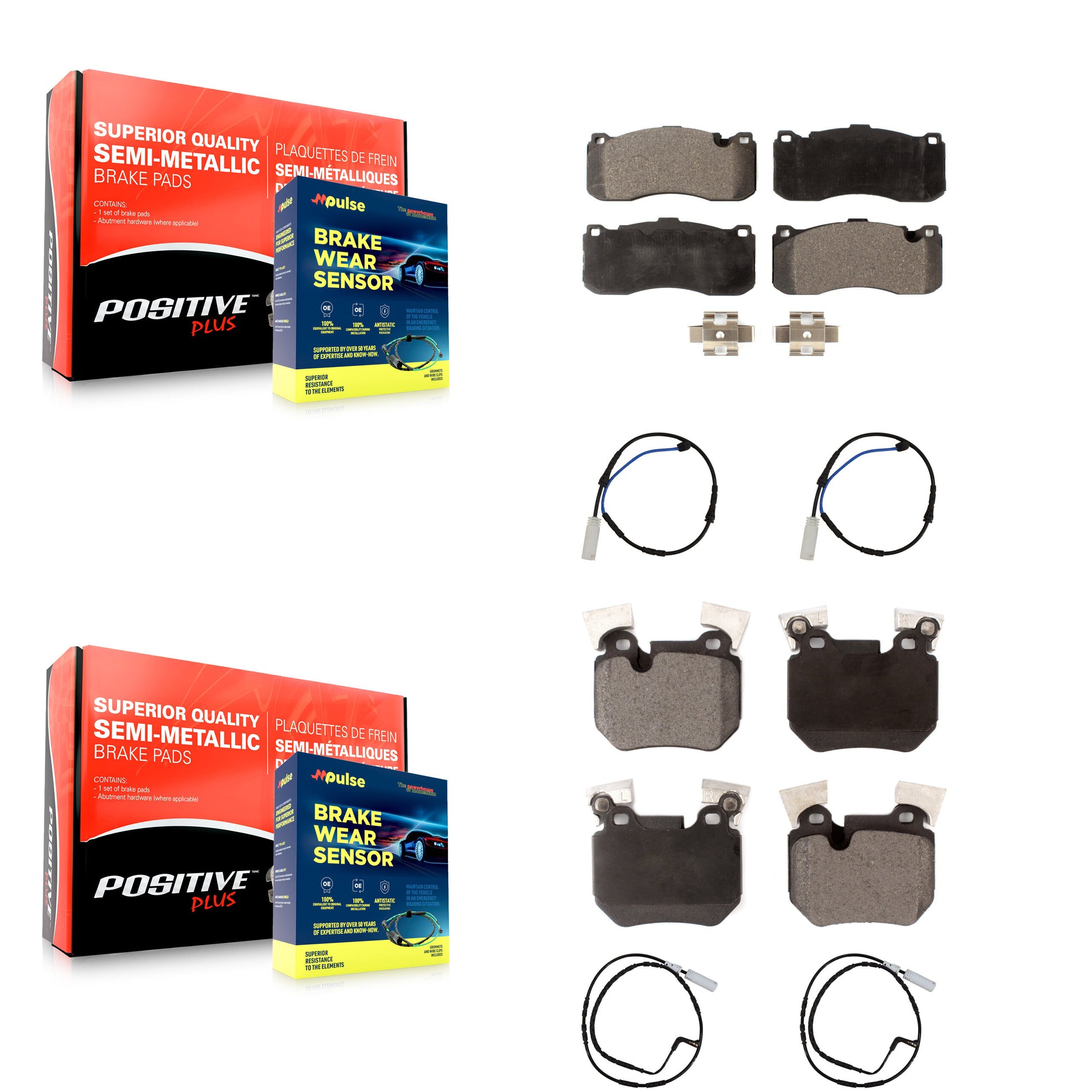 Positive Plus KPW-100269 Disc Brake Pad for 2011-2013 BMW 135is, BMW 135i - Front and Rear