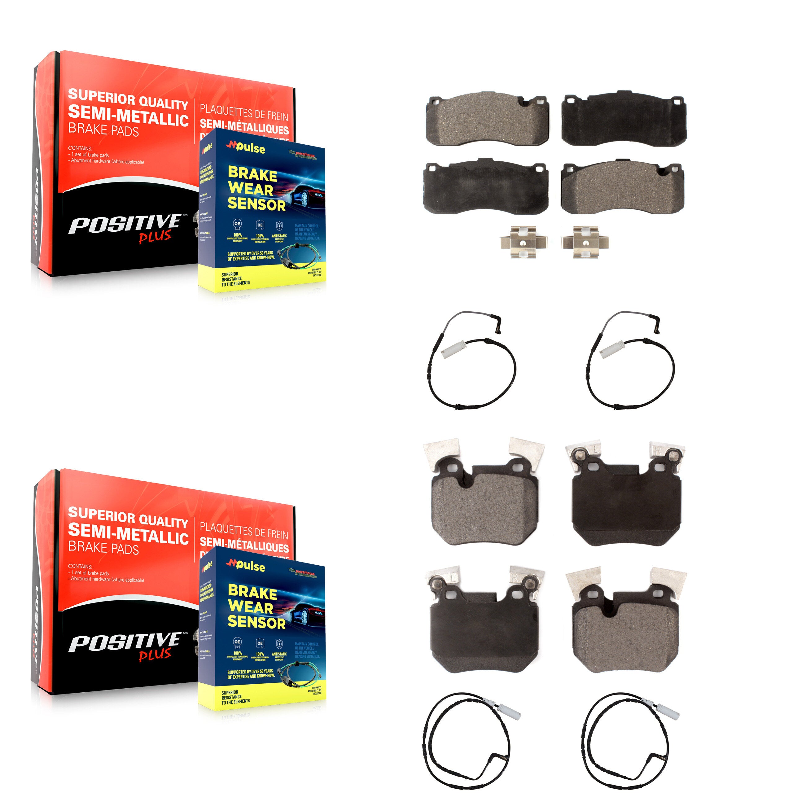 Positive Plus KPW-100270 Disc Brake Pad for 2008-2010 BMW 135i - Front and Rear