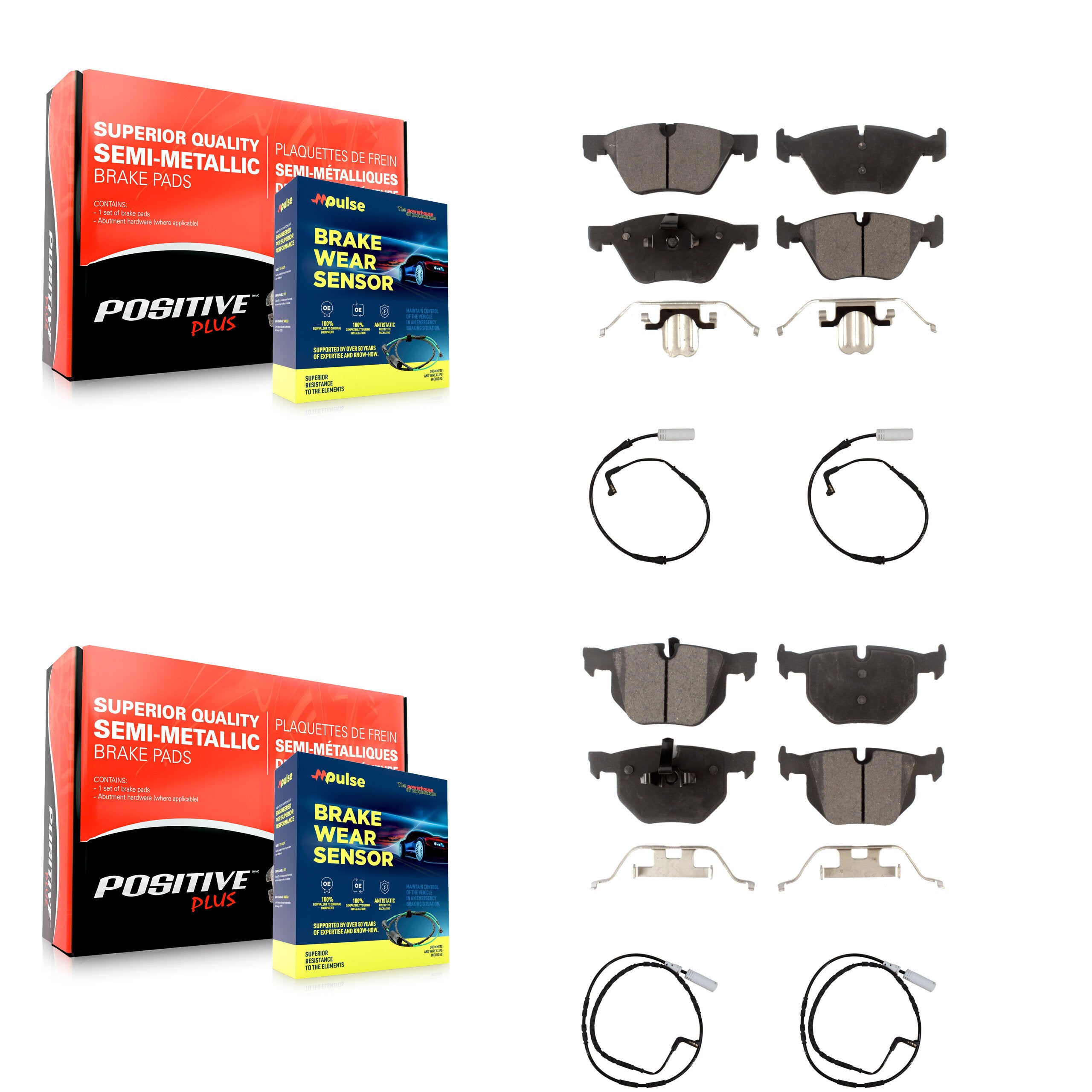 Positive Plus KPW-100273 Disc Brake Pad for 2006 BMW 330i - Front and Rear