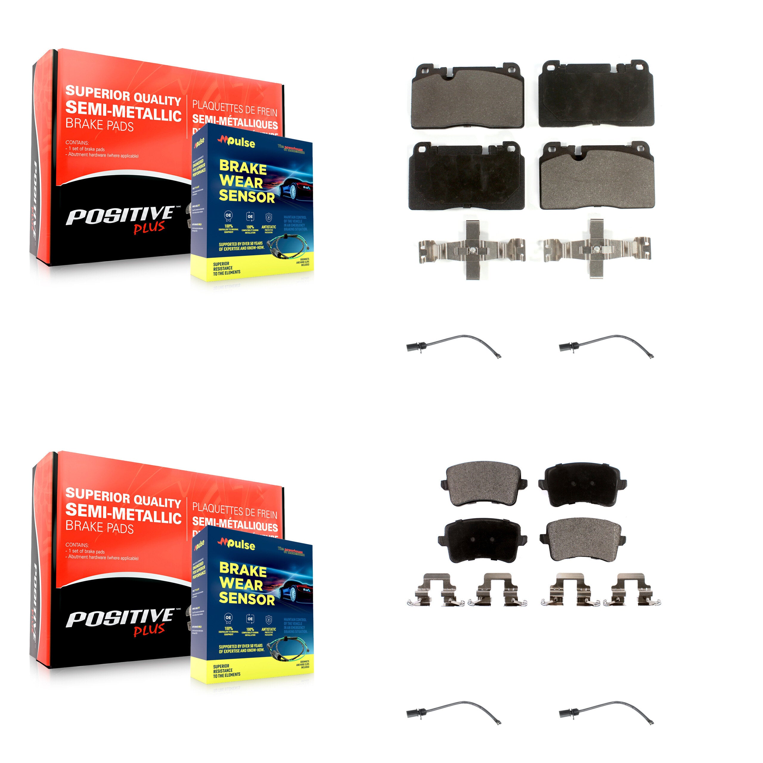 Positive Plus KPW-100280 Disc Brake Pad for 2015 Audi Q5 - Front and Rear