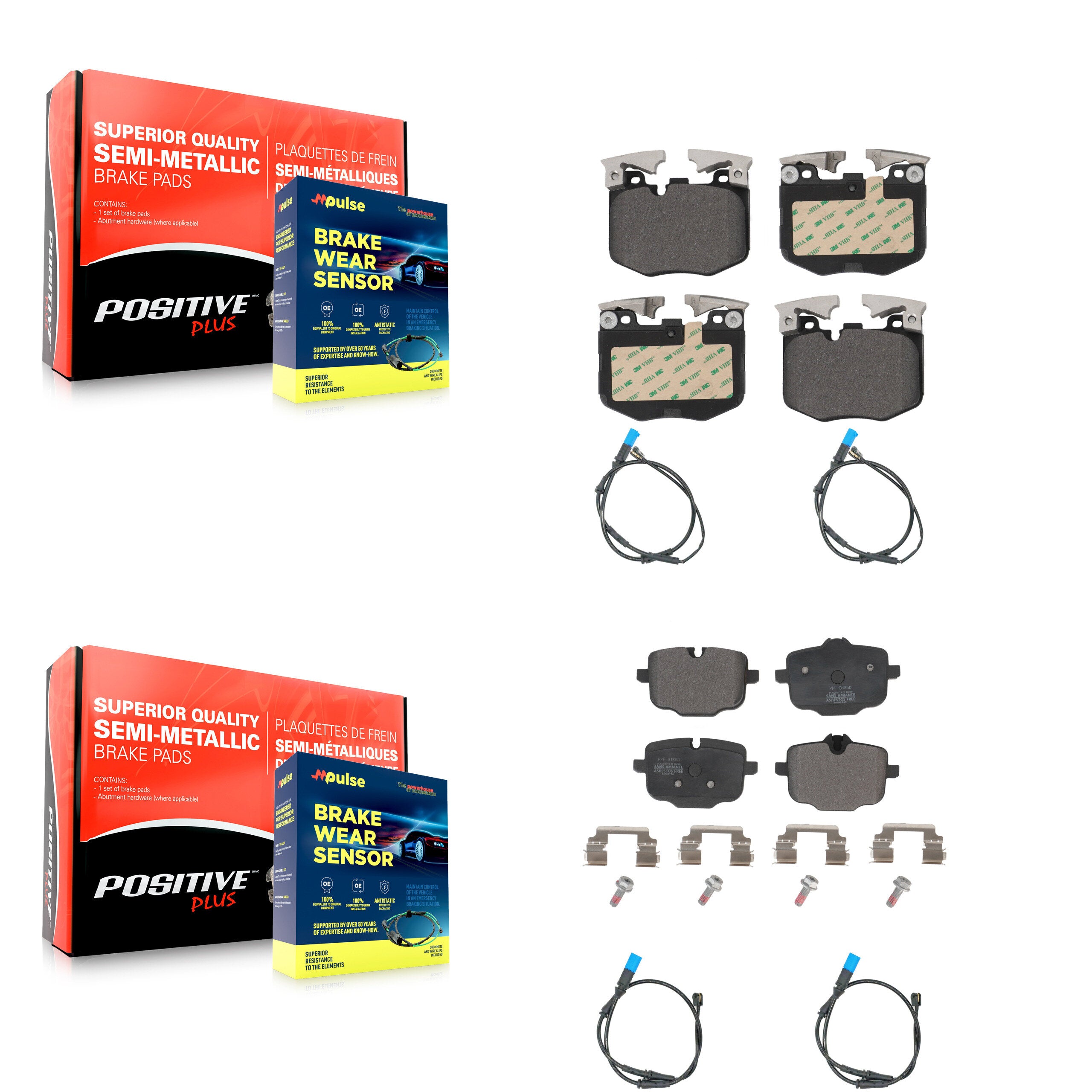 Positive Plus KPW-100282 Disc Brake Pad for 2018-2023 BMW X3 - Front and Rear