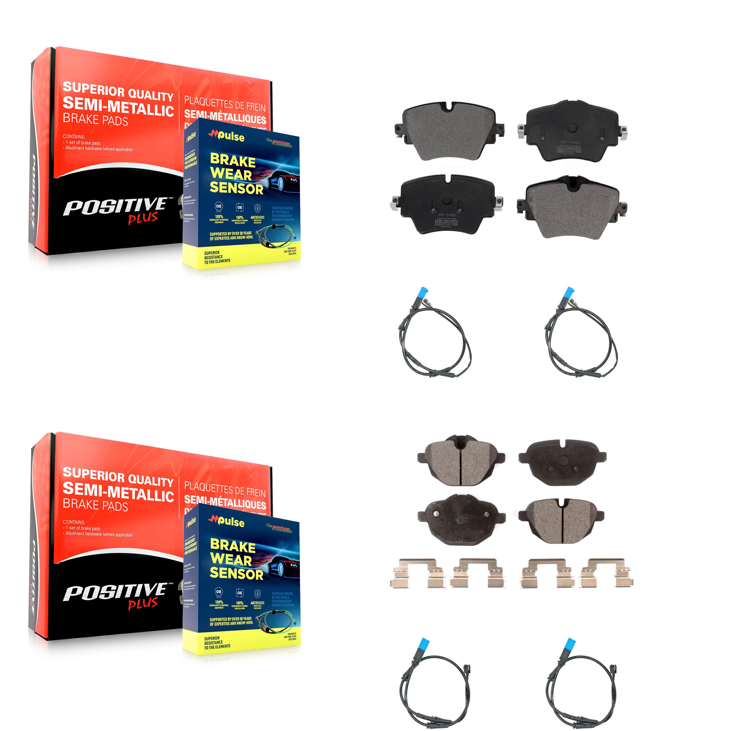Positive Plus KPW-100283 Disc Brake Pad for 2018-2021 BMW X3 - Front and Rear