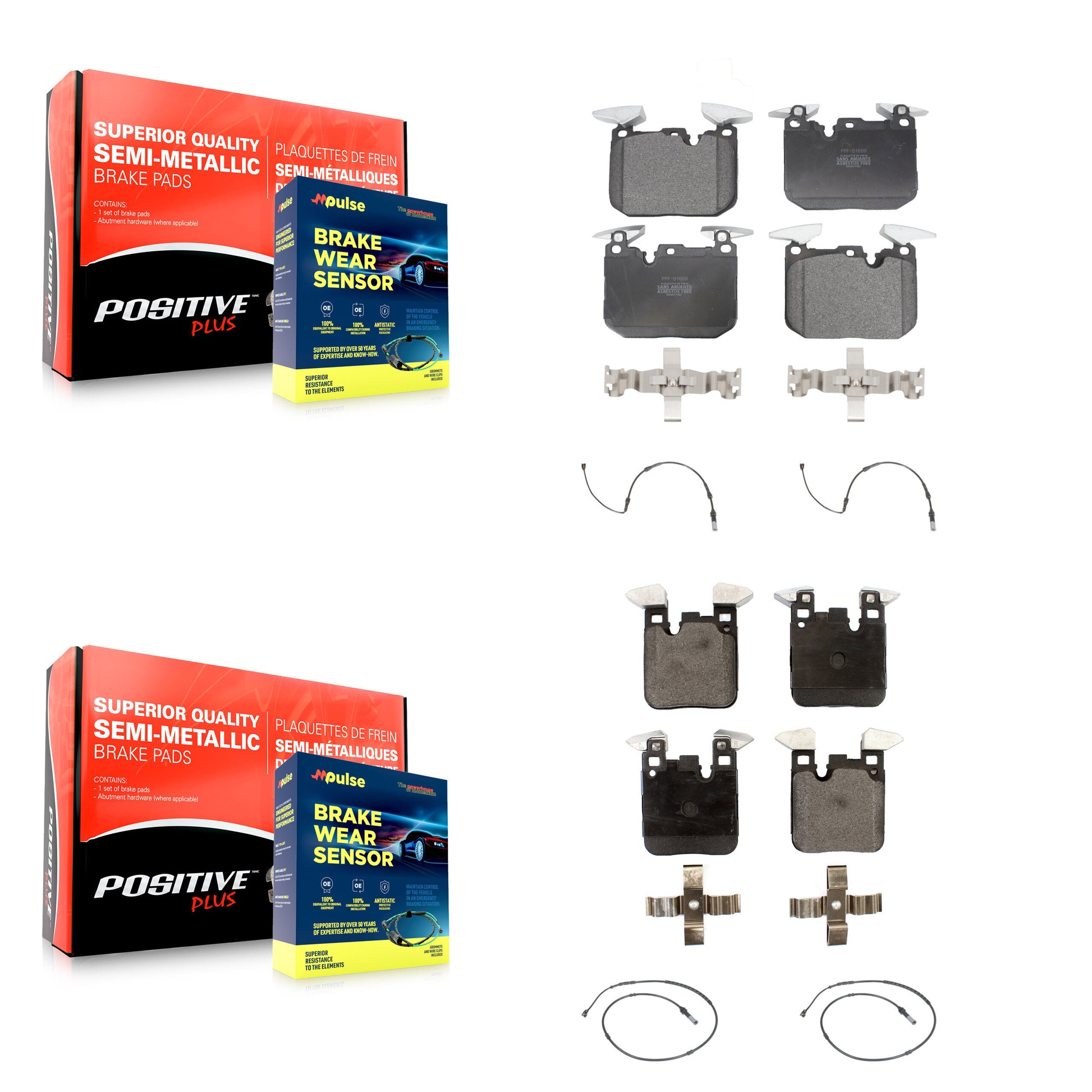 Positive Plus KPW-100287 Disc Brake Pad for 2012-2020 BMW M2, BMW 440i and More - Front and Rear