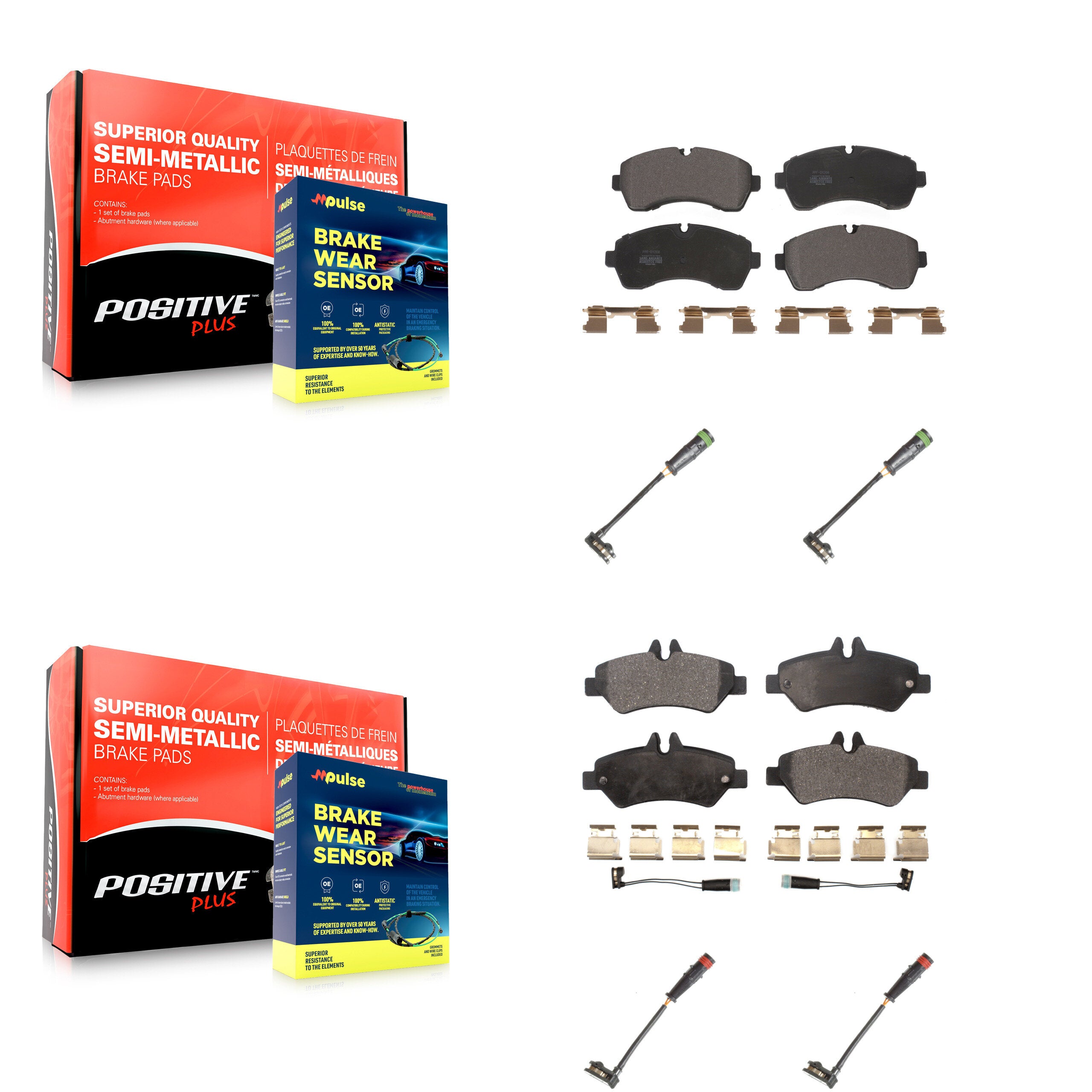 Positive Plus KPW-100301 Disc Brake Pad for 2010-2018 Mercedes-Benz Sprinter 3500 - Front and Rear