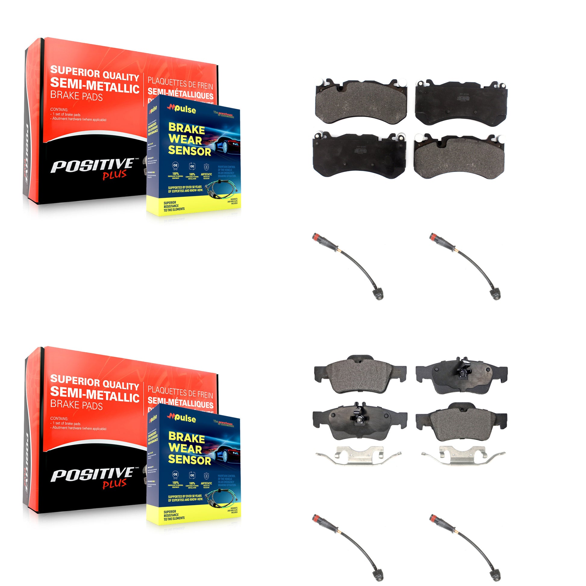 Positive Plus KPW-100306 Disc Brake Pad for 2007-2011 Mercedes-Benz SL63 AMG, Mercedes-Benz SL65 AMG - Front and Rear