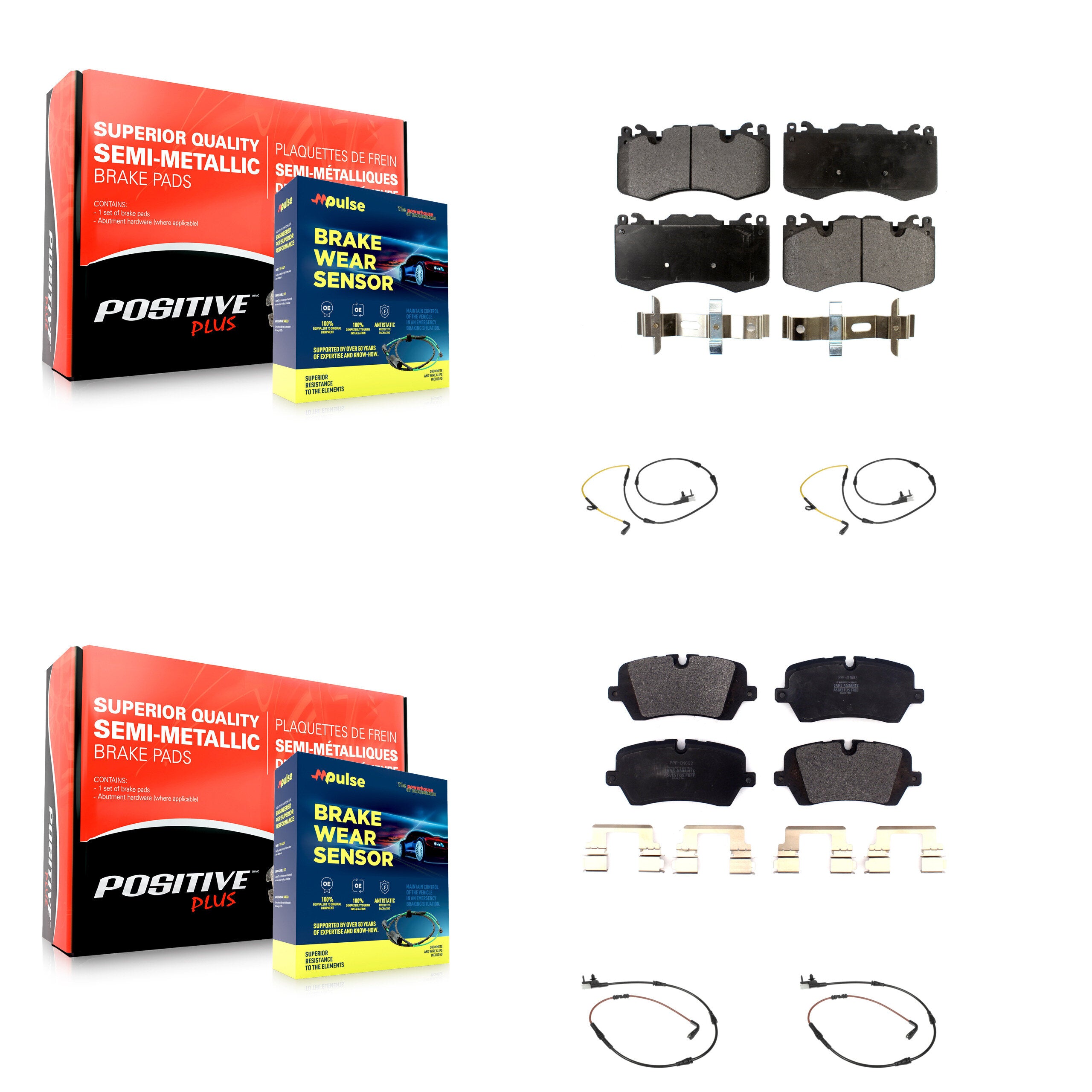 Positive Plus KPW-100313 Disc Brake Pad for 2014-2017 Land Rover Range Rover, Land Rover Range Rover Sport - Front and Rear