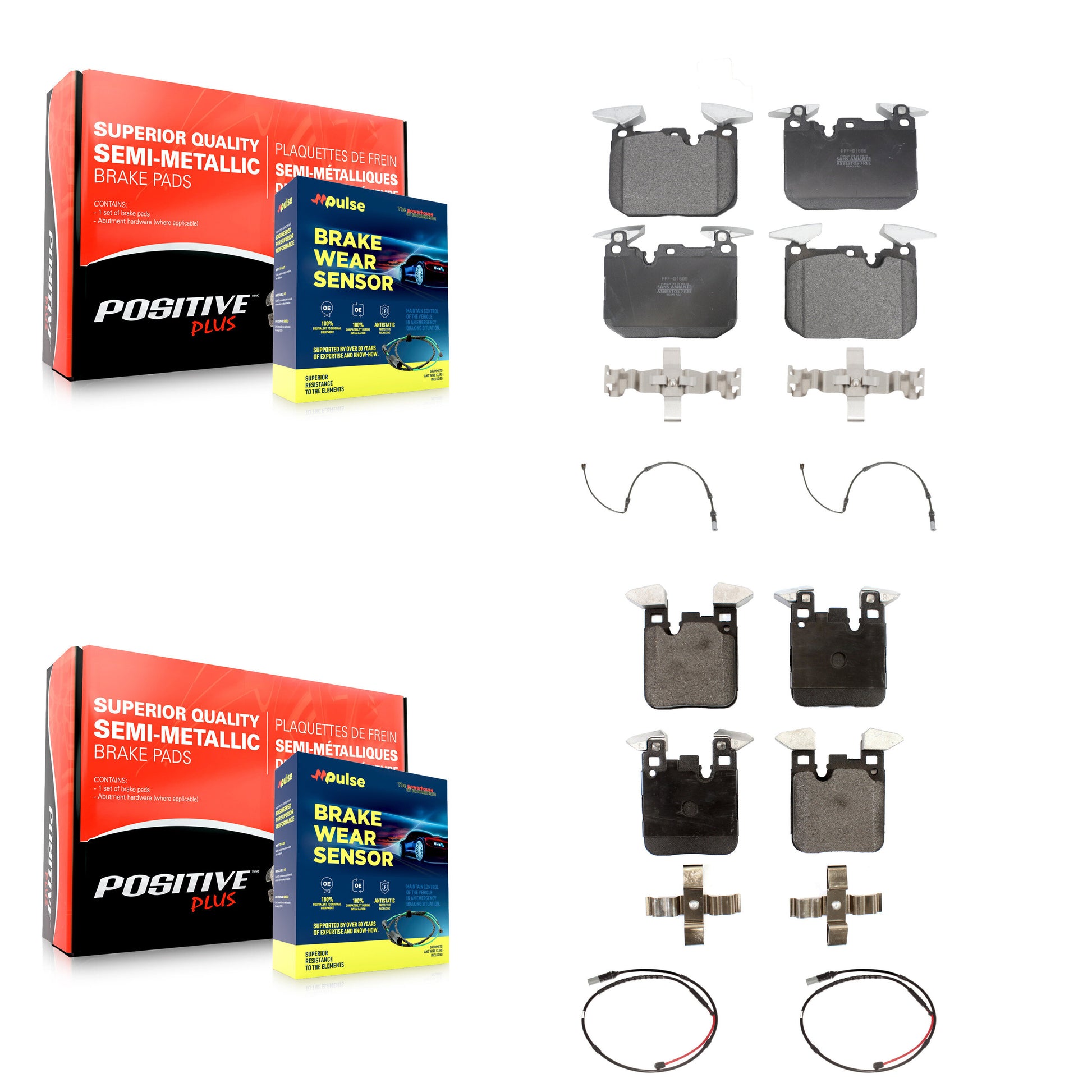 Positive Plus KPW-100324 Disc Brake Pad for 2015-2019 BMW M2, BMW M3 - Front and Rear