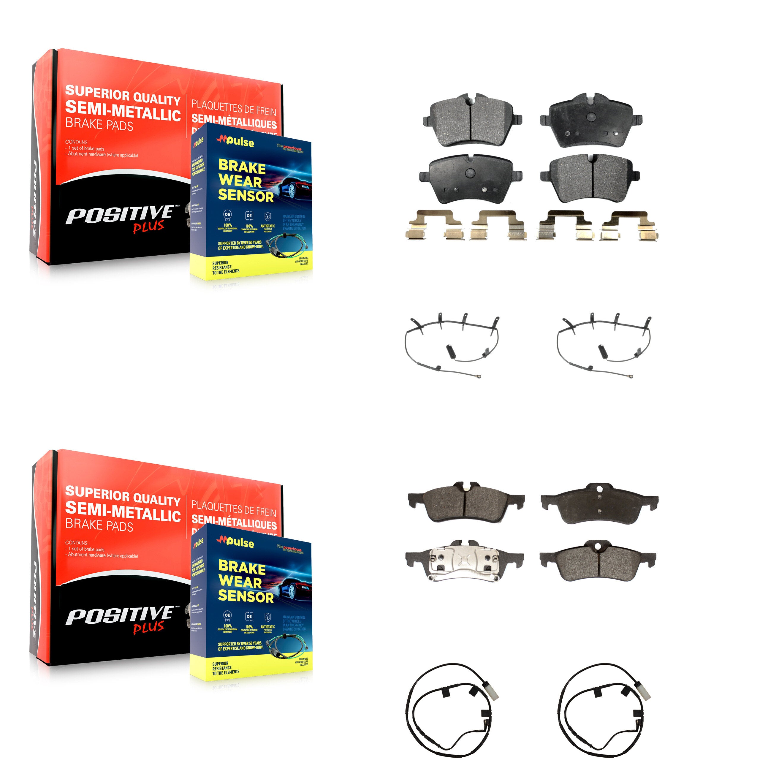 Positive Plus KPW-100327 Disc Brake Pad for 2006 Mini Cooper - Front and Rear