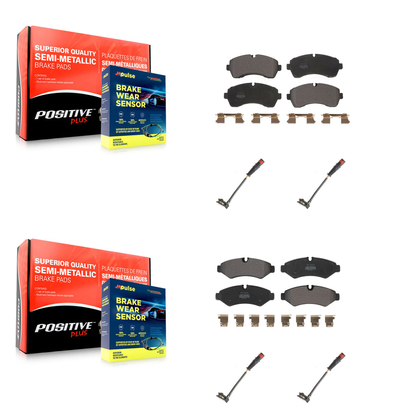 Positive Plus KPW-100334 Disc Brake Pad for 2020-2024 Mercedes-Benz Sprinter 1500, Mercedes-Benz Sprinter 2500 - Front and Rear
