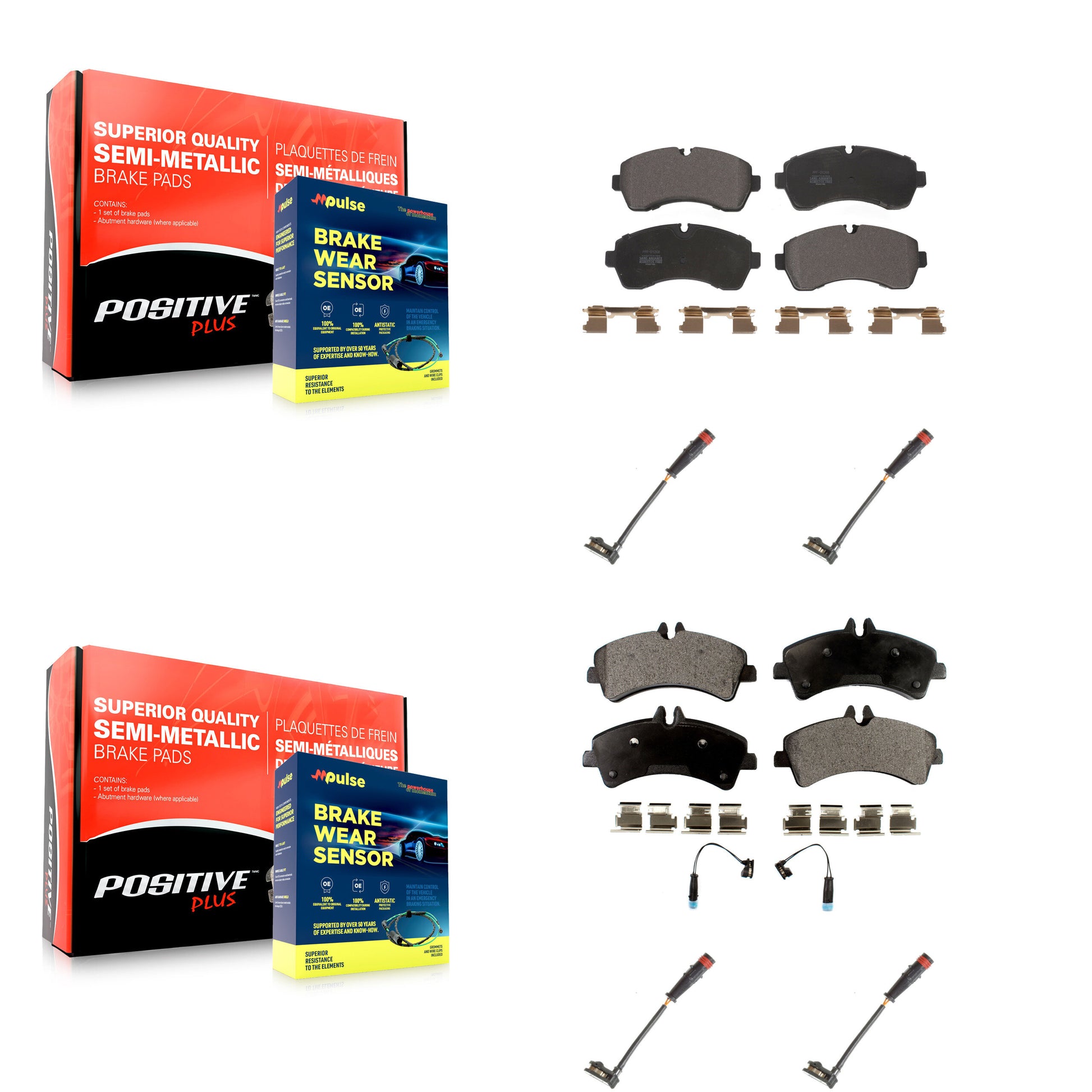 Positive Plus KPW-100335 Disc Brake Pad for 2009 Dodge Sprinter 3500 - Front and Rear