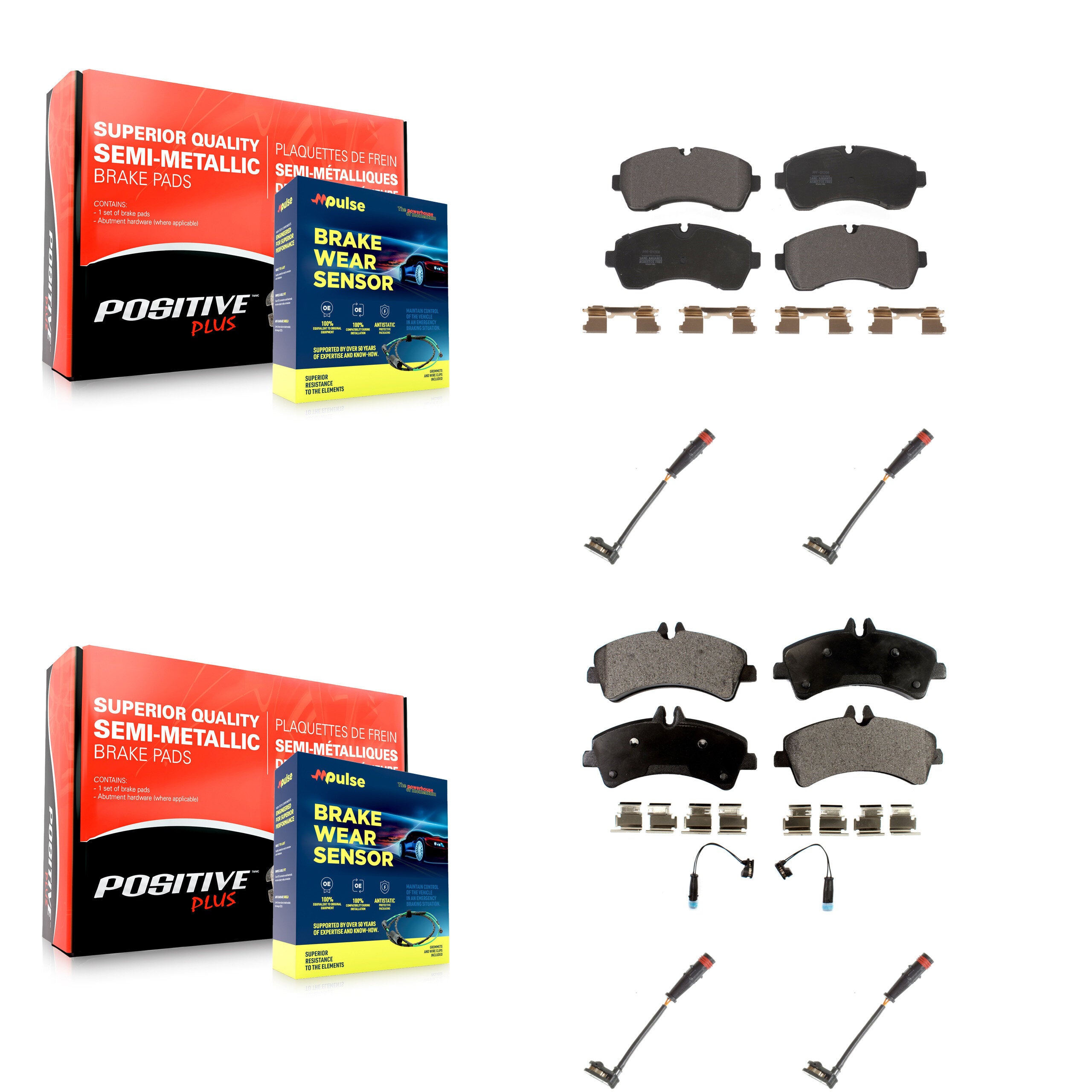 Positive Plus KPW-100335 Disc Brake Pad for 2009 Dodge Sprinter 3500 - Front and Rear