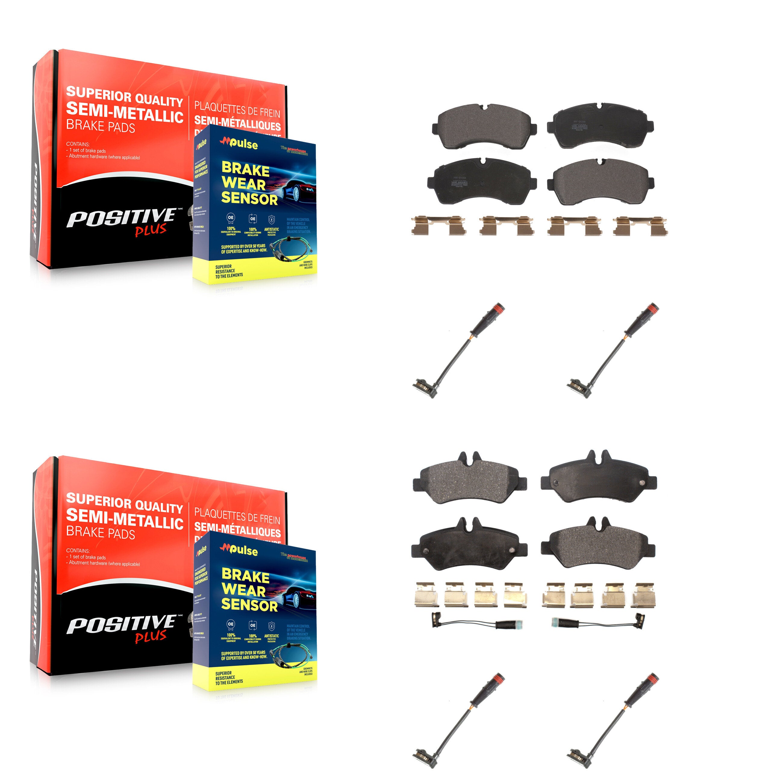 Positive Plus KPW-100336 Disc Brake Pad for 2009 Dodge Sprinter 3500 - Front and Rear