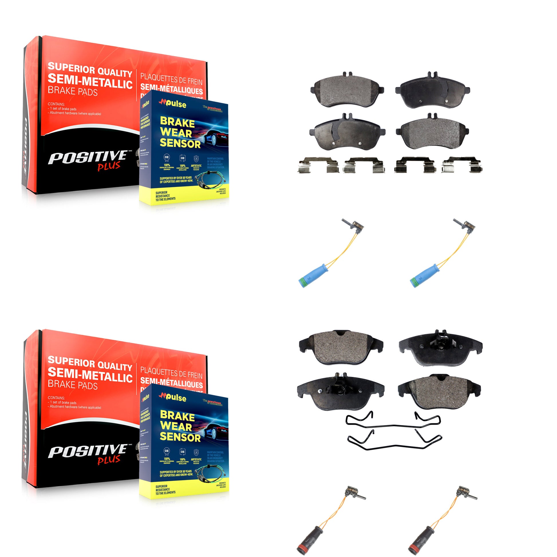 Positive Plus KPW-100347 Disc Brake Pad for 2012 Mercedes-Benz C250 - Front and Rear