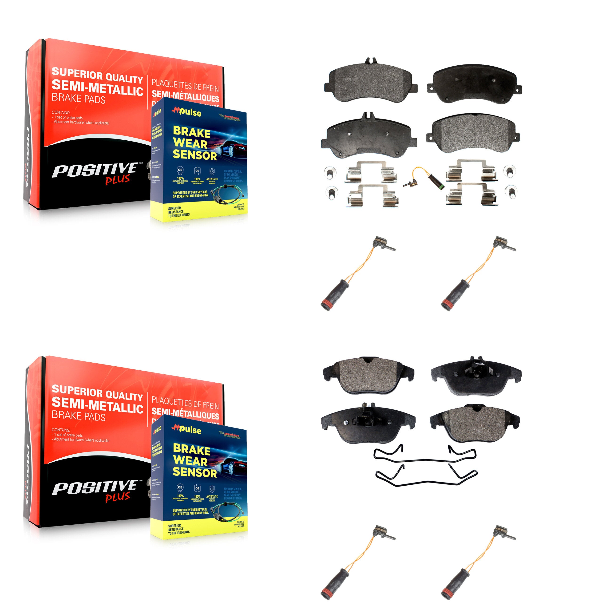 Positive Plus KPW-100348 Disc Brake Pad for 2010-2015 Mercedes-Benz GLK250, Mercedes-Benz GLK350 - Front and Rear