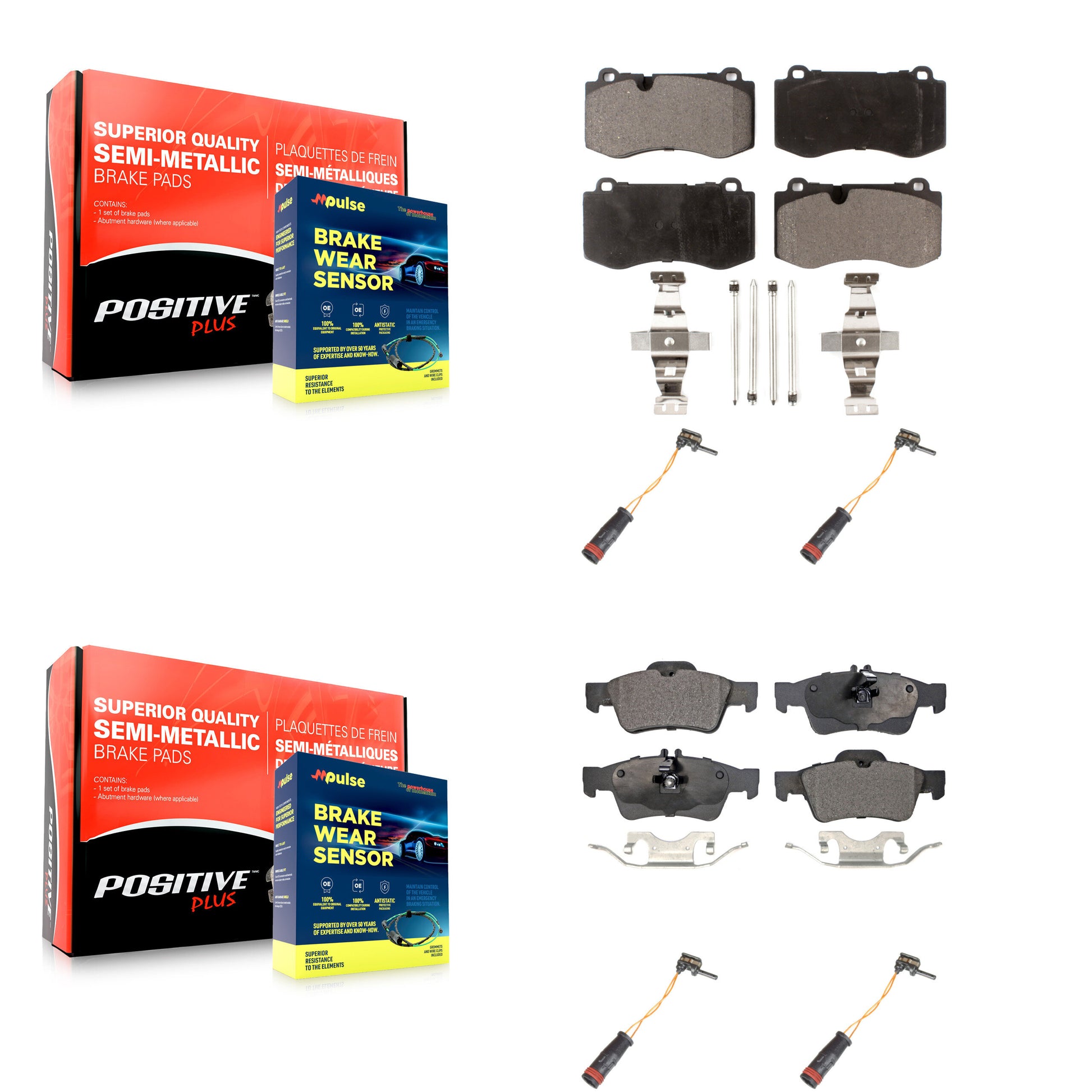 Positive Plus KPW-100352 Disc Brake Pad for 2007-2014 Mercedes-Benz CL550, Mercedes-Benz SL550 - Front and Rear