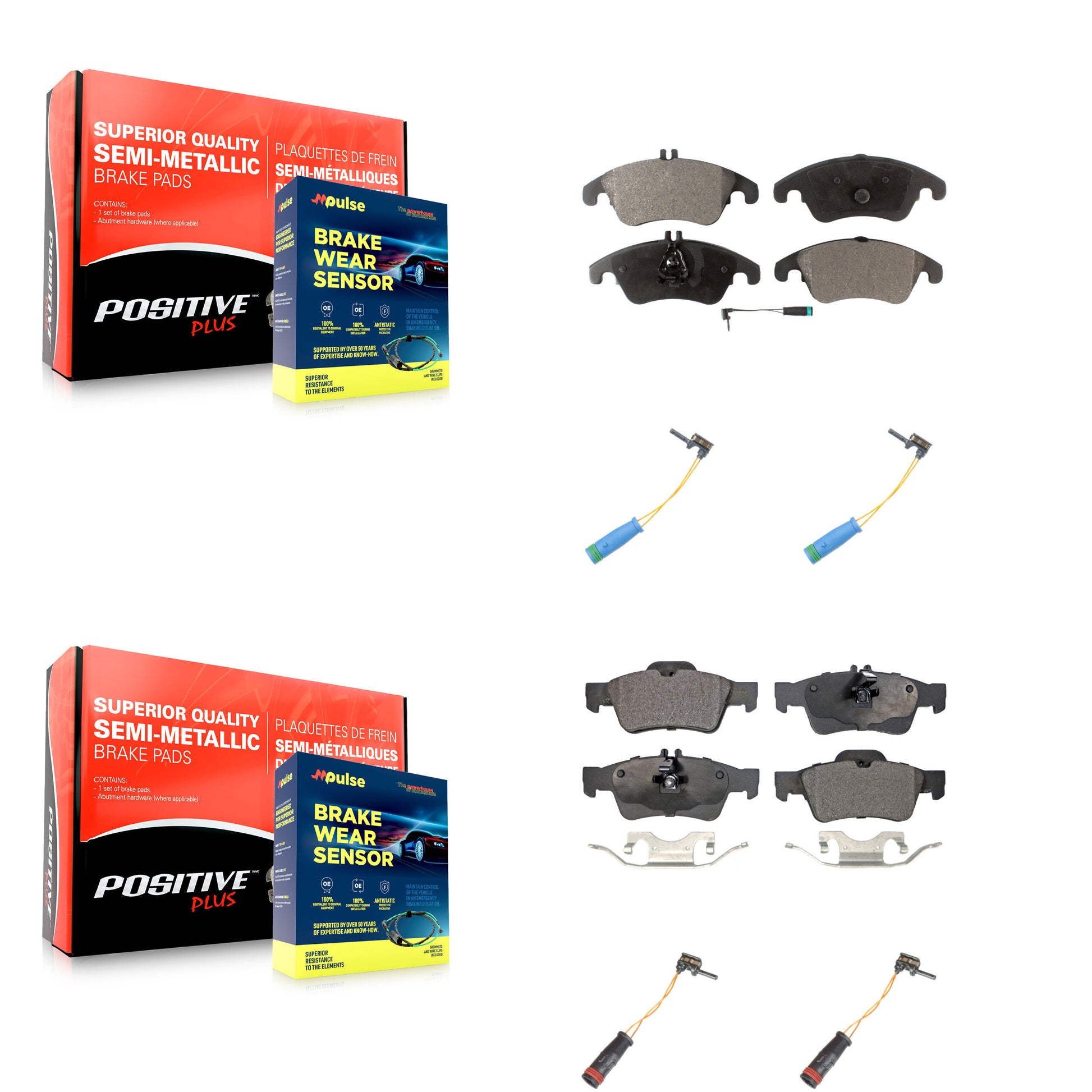 Positive Plus KPW-100355 Disc Brake Pad for 2015-2016 Mercedes-Benz E400 - Front and Rear