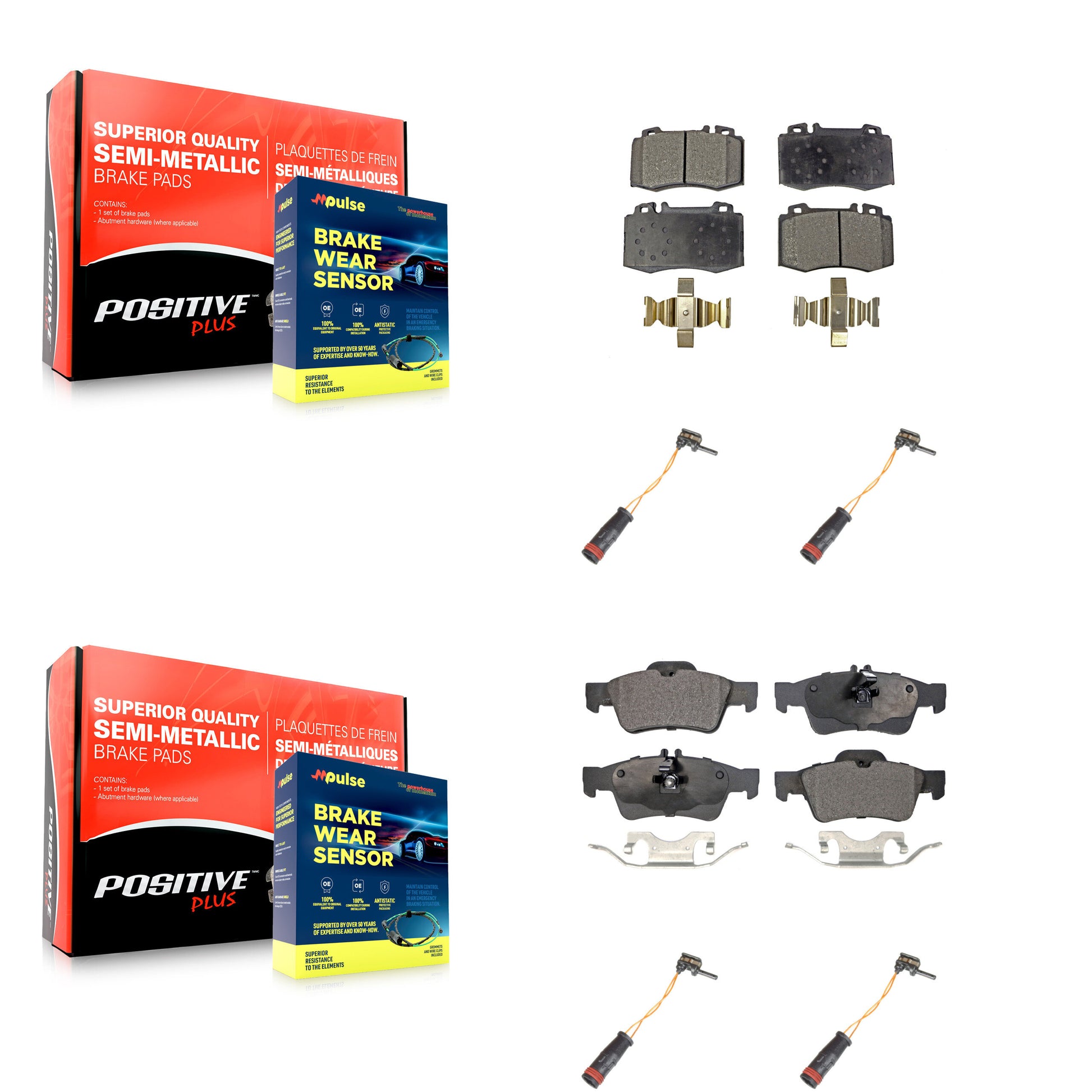 Positive Plus KPW-100361 Disc Brake Pad for 2003-2009 Mercedes-Benz E350, Mercedes-Benz E550 and More - Front and Rear