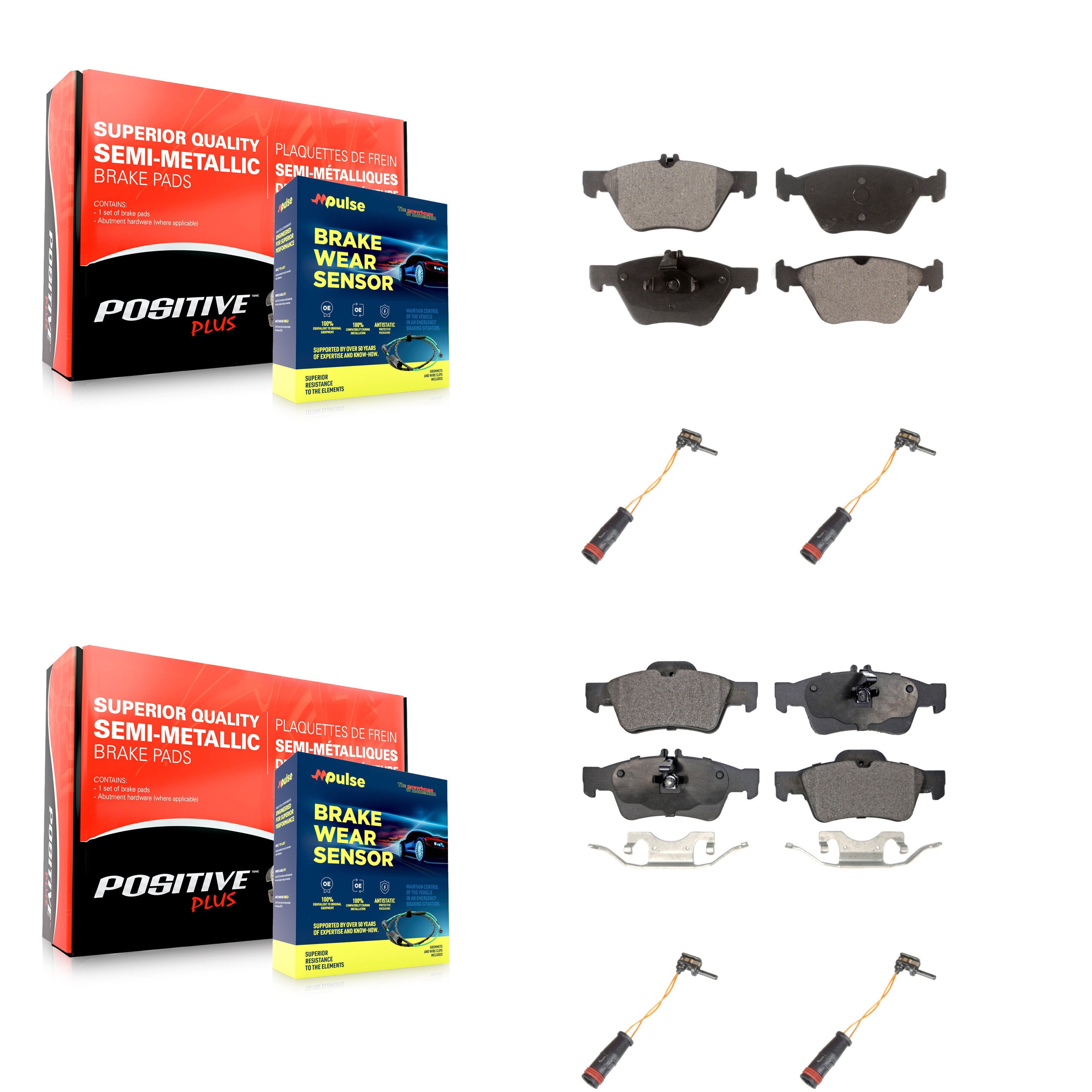 Positive Plus KPW-100363 Disc Brake Pad for 2006-2009 Mercedes-Benz E300, Mercedes-Benz E350 - Front and Rear