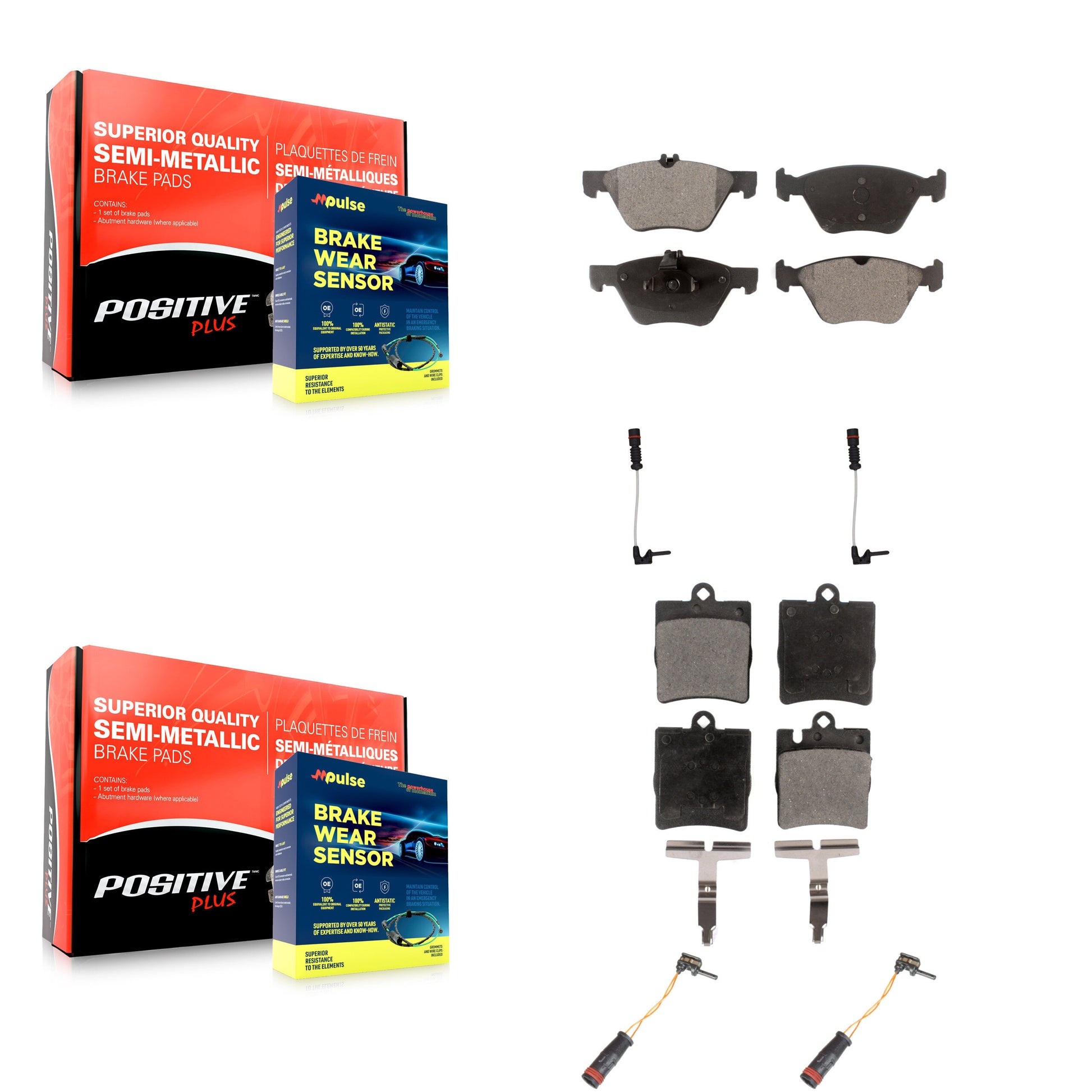 Positive Plus KPW-100367 Disc Brake Pad for 2003 Mercedes-Benz CLK320 - Front and Rear