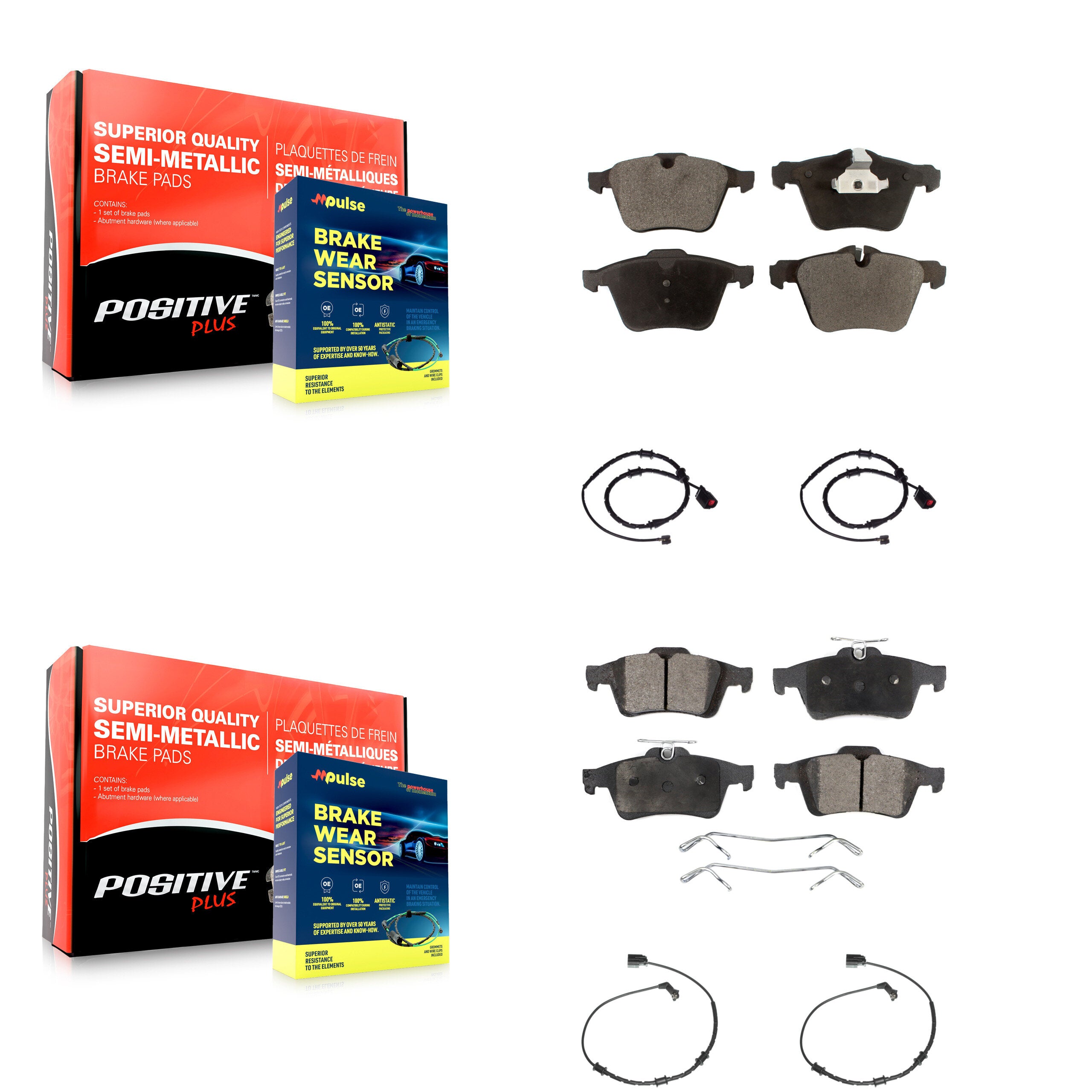 Positive Plus KPW-100376 Disc Brake Pad for 2014-2015 Jaguar XJ - Front and Rear