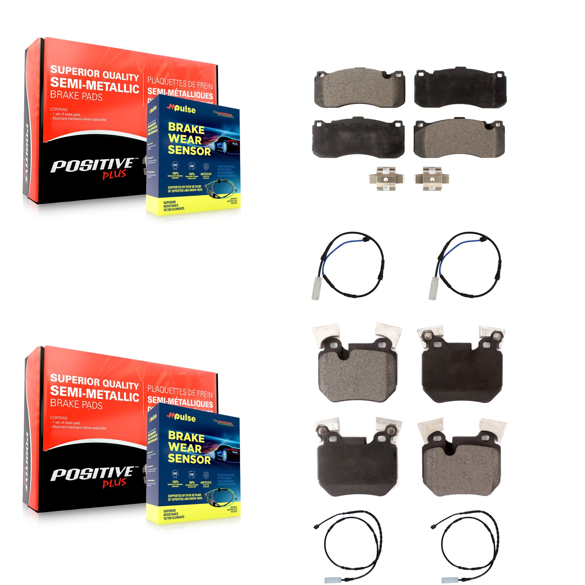 Positive Plus KPW-100377 Disc Brake Pad for 2012-2013 BMW 135i - Front and Rear