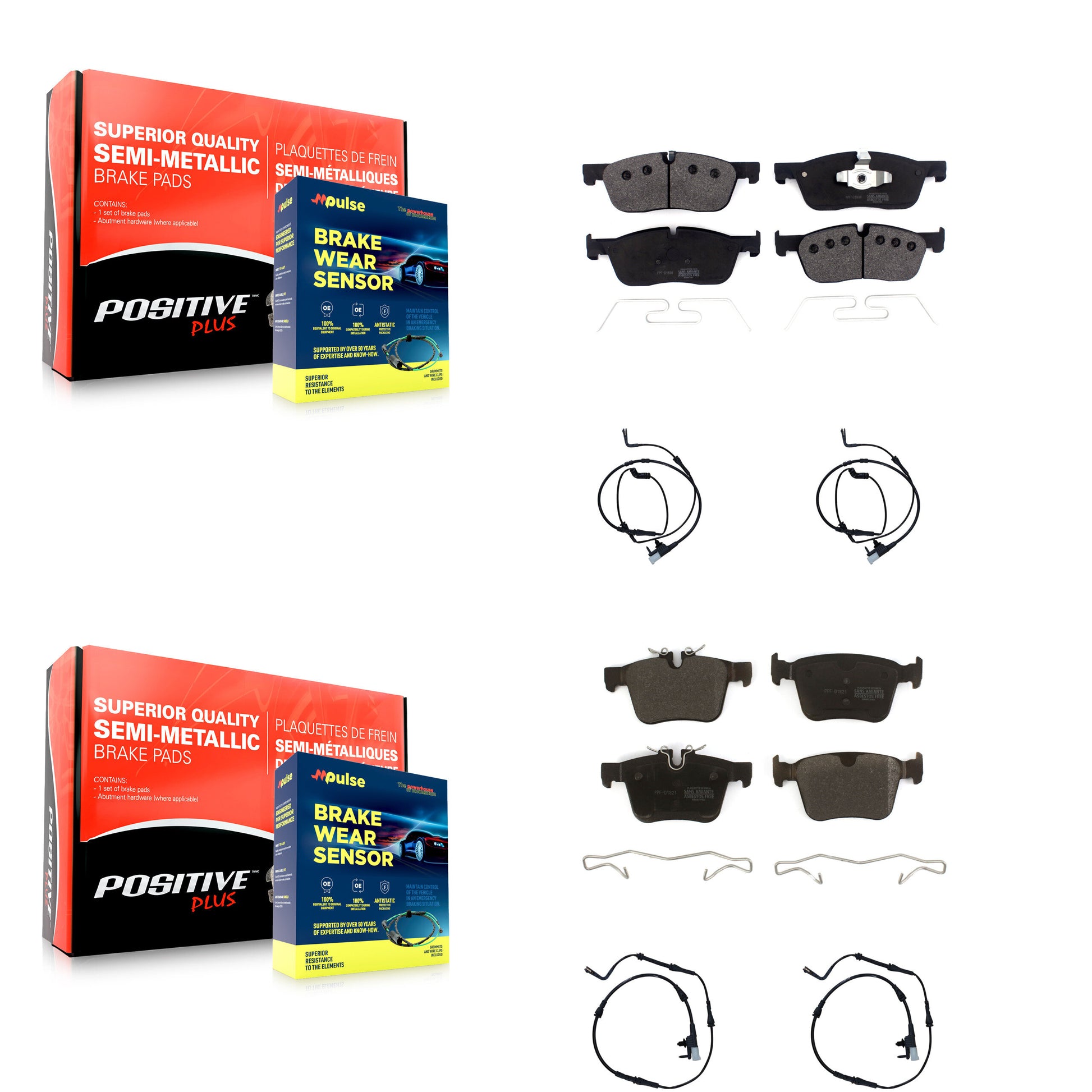 Positive Plus KPW-100382 Disc Brake Pad for 2016-2019 Land Rover Discovery Sport - Front and Rear
