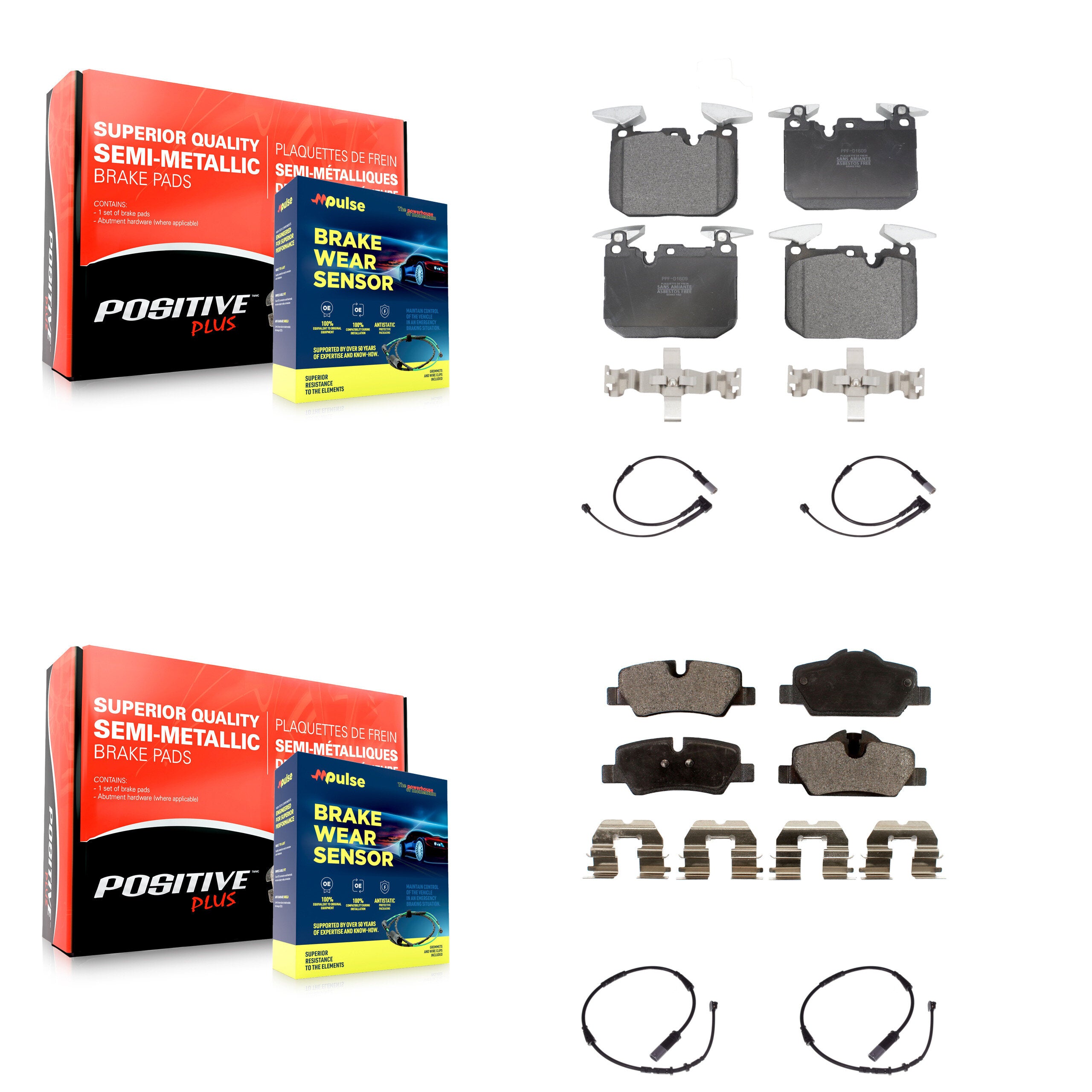 Positive Plus KPW-100386 Disc Brake Pad for 2020 Mini Cooper - Front and Rear