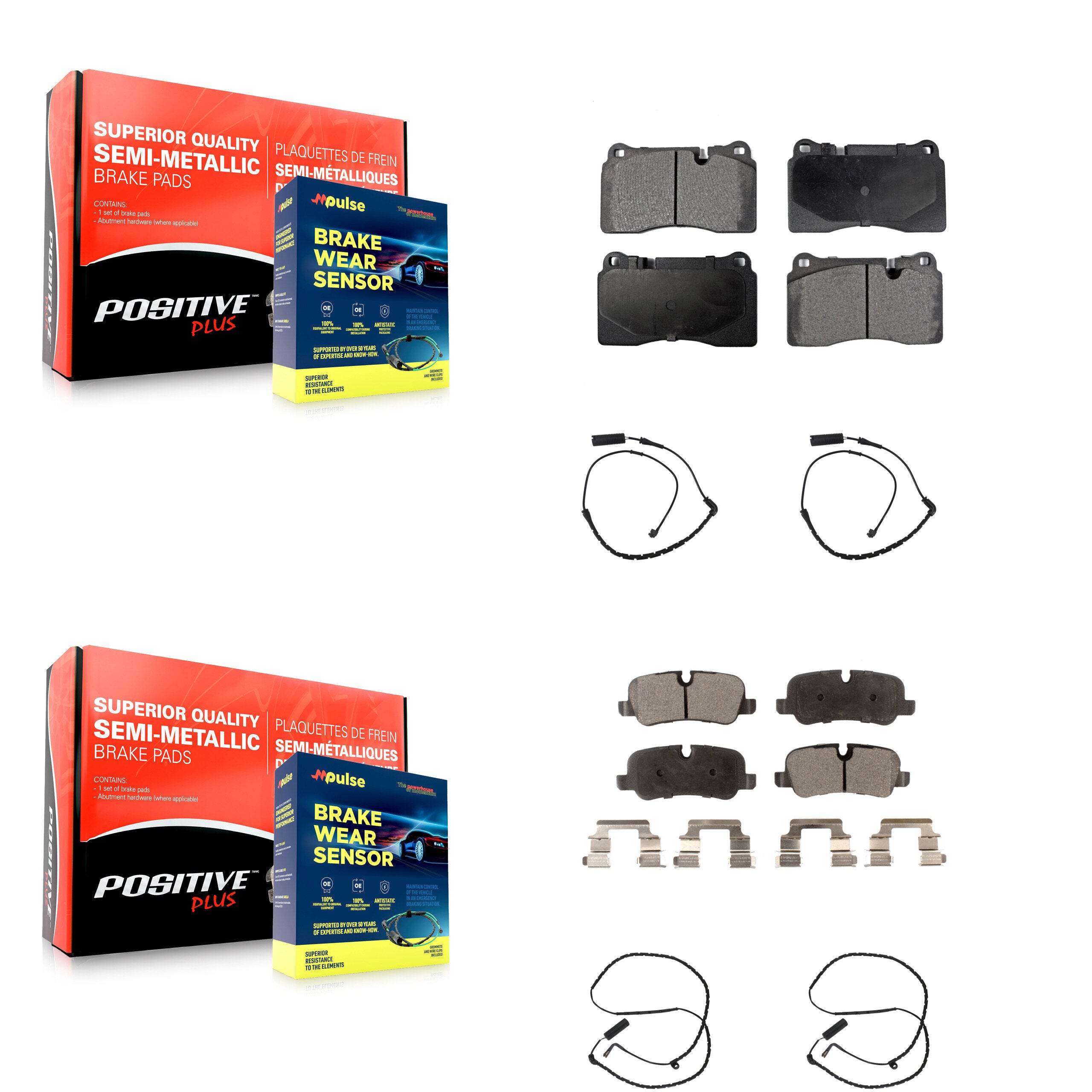 Positive Plus KPW-100391 Disc Brake Pad for 2006-2009 Land Rover Range Rover - Front and Rear