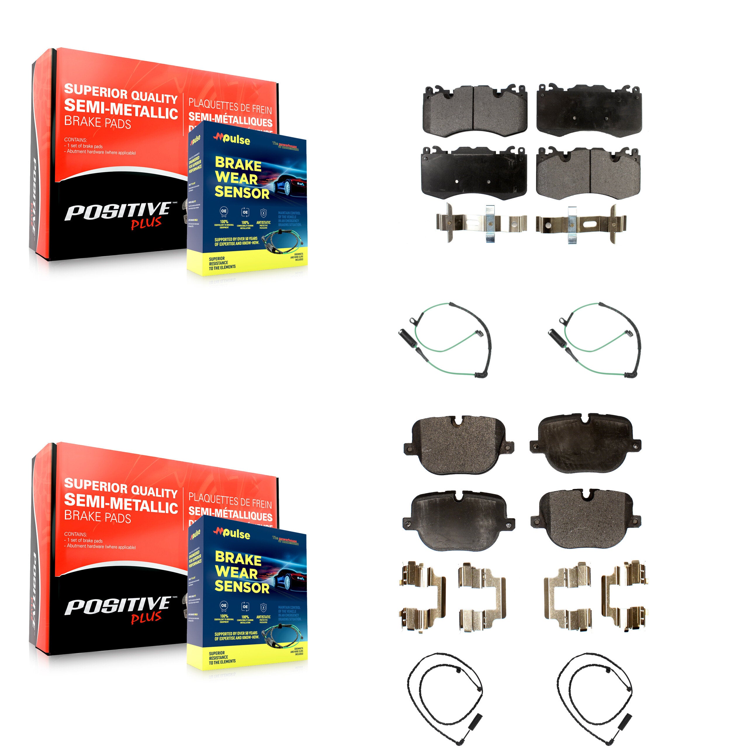 Positive Plus KPW-100393 Disc Brake Pad for 2011 Land Rover Range Rover - Front and Rear