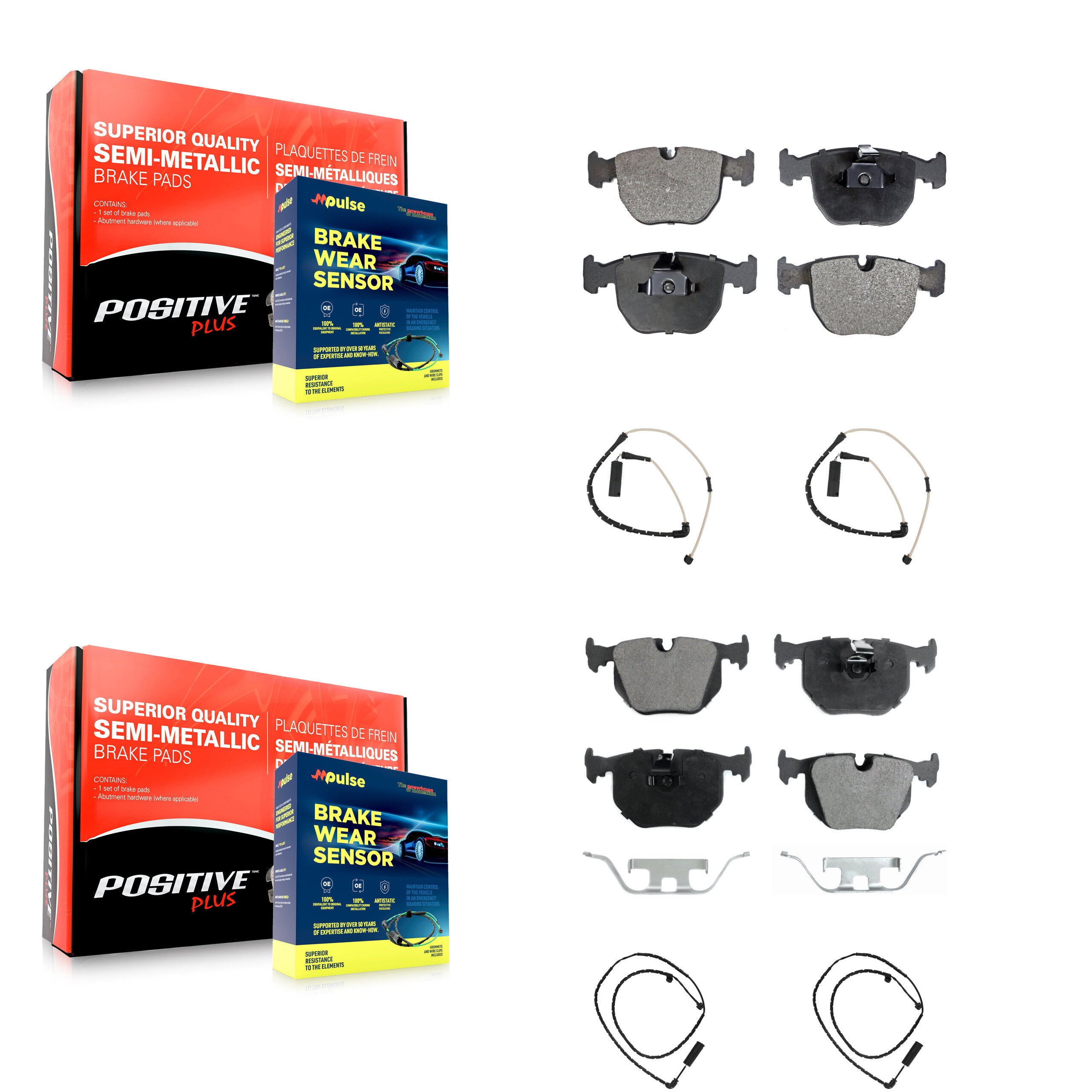 Positive Plus KPW-100396 Disc Brake Pad for 2003-2005 Land Rover Range Rover - Front and Rear