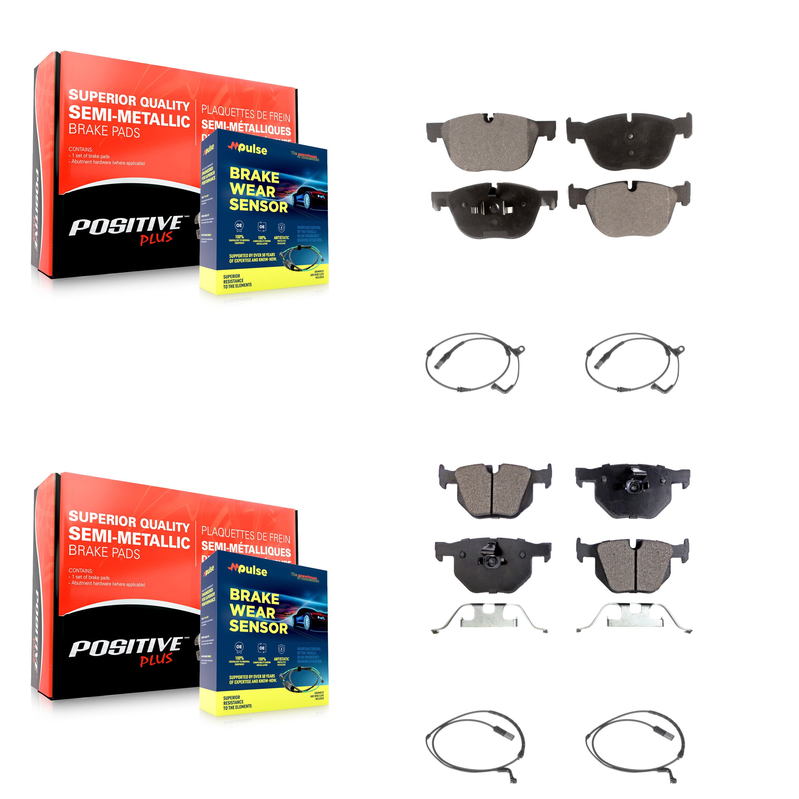Positive Plus KPW-100399 Disc Brake Pad for 2007-2010 BMW X6, BMW X5 - Front and Rear