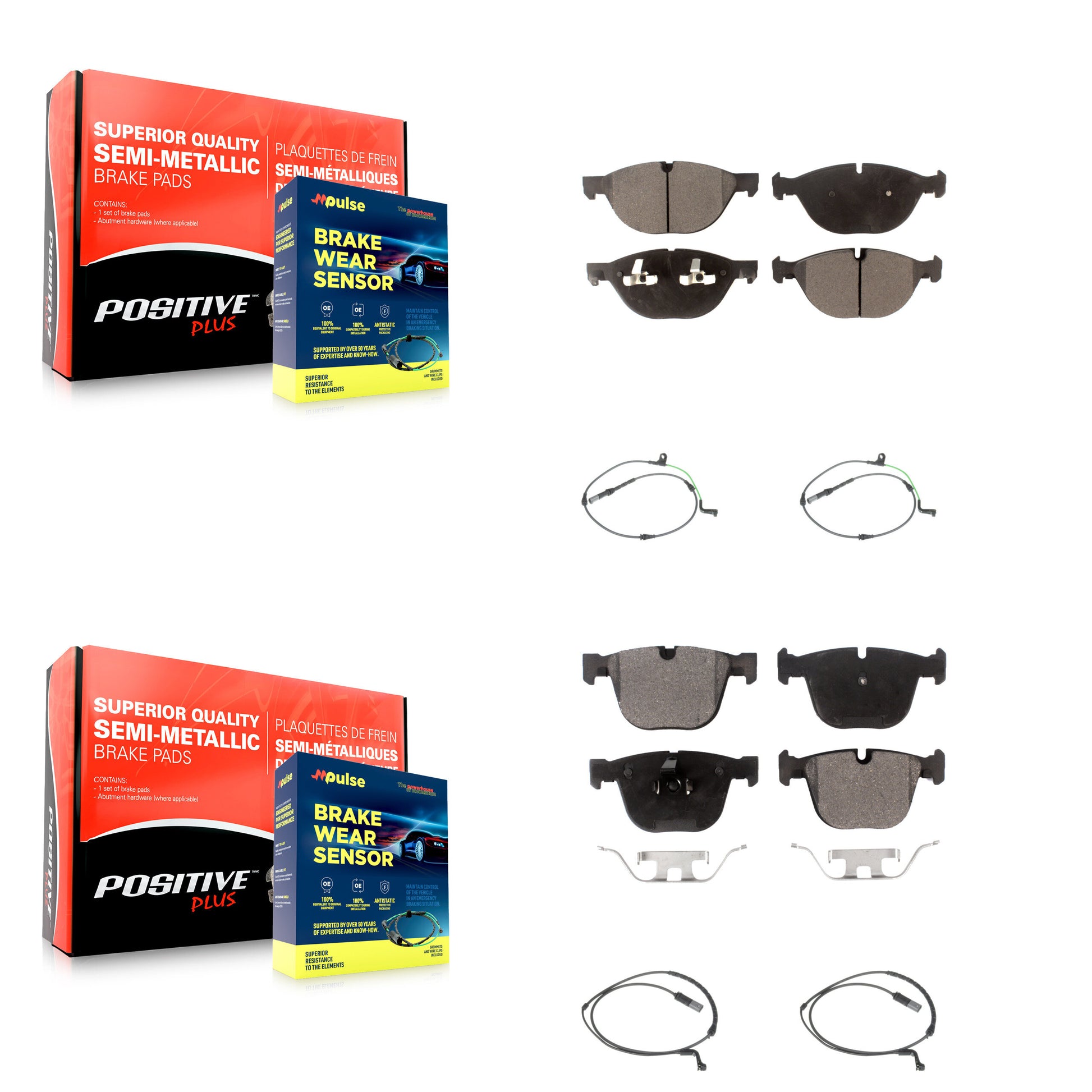 Positive Plus KPW-100401 Disc Brake Pad for 2008-2010 BMW X6 - Front and Rear
