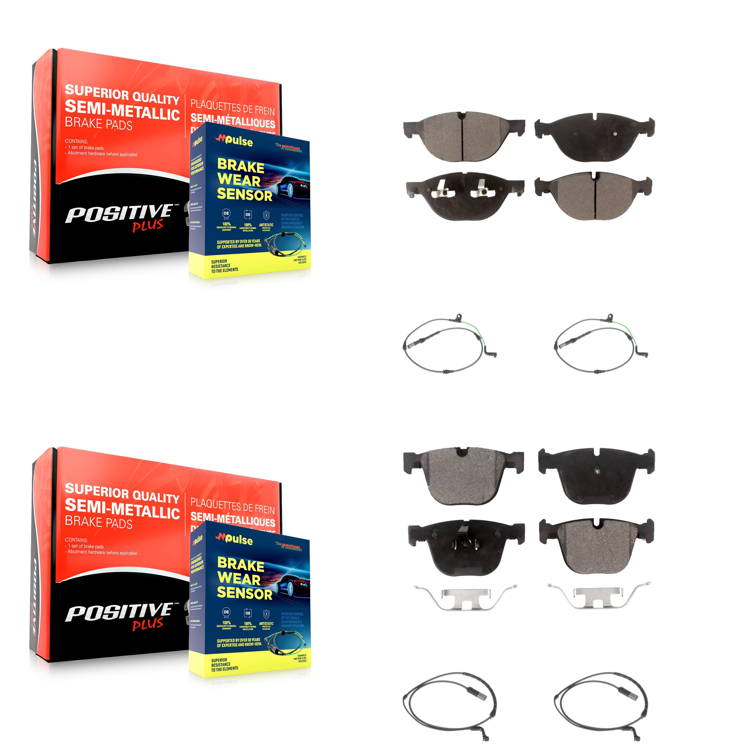 Positive Plus KPW-100401 Disc Brake Pad for 2008-2010 BMW X6 - Front and Rear