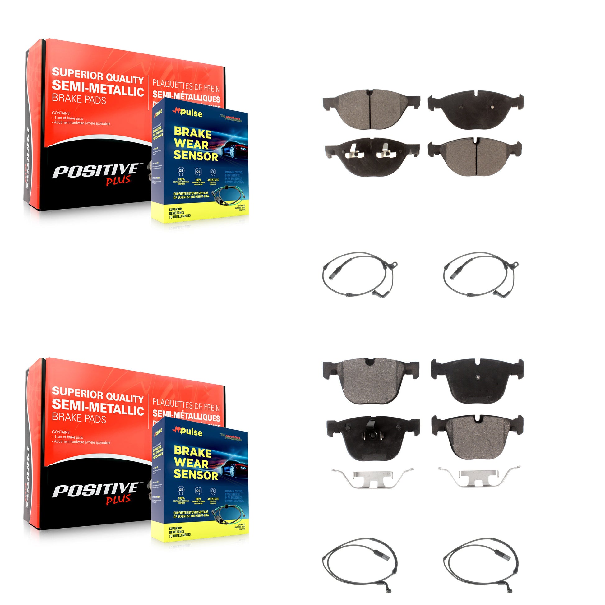 Positive Plus KPW-100402 Disc Brake Pad for 2009 BMW X6 - Front and Rear