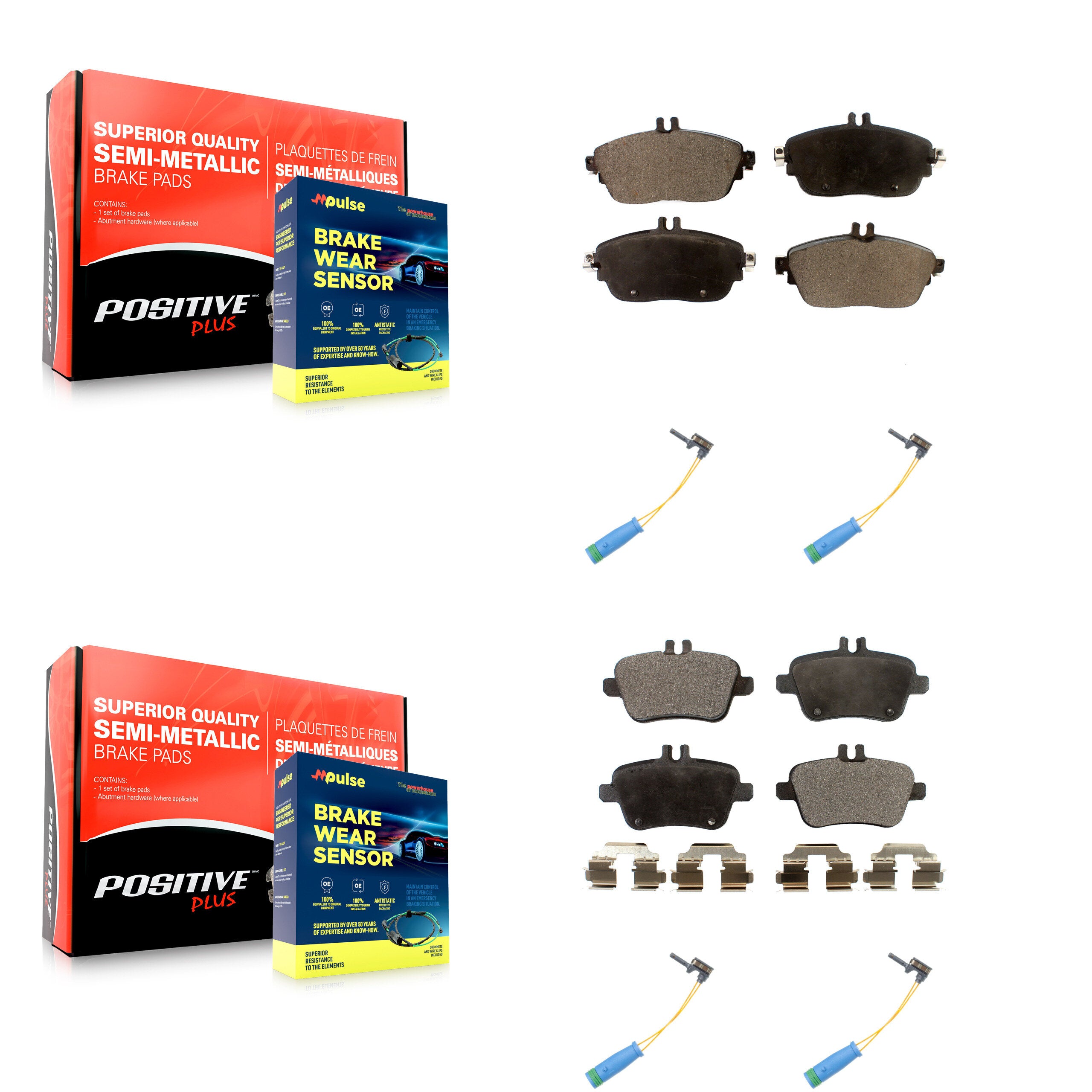 Positive Plus KPW-100405 Disc Brake Pad for 2016-2019 Mercedes-Benz CLA250, Mercedes-Benz GLA250 - Front and Rear