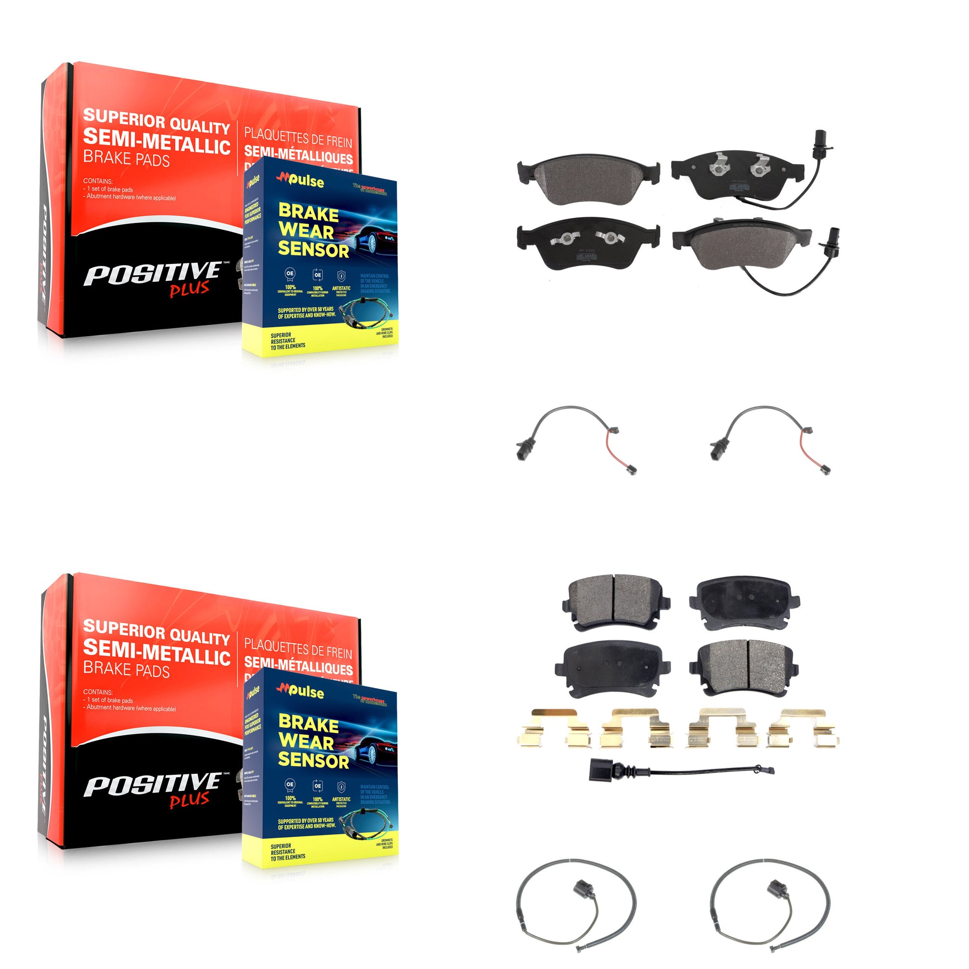 Positive Plus KPW-100413 Disc Brake Pad for 2011 Audi S6 - Front and Rear