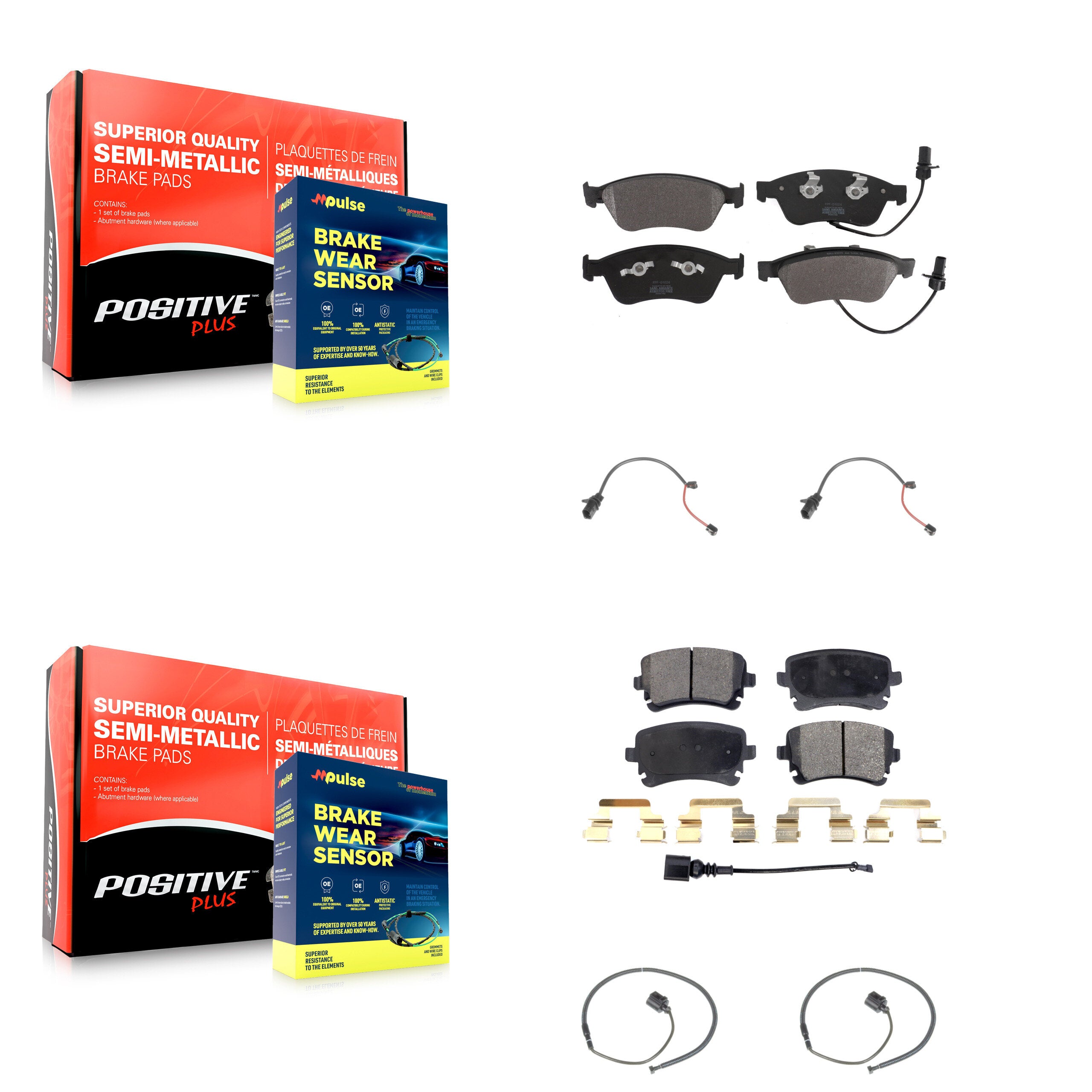 Positive Plus KPW-100413 Disc Brake Pad for 2011 Audi S6 - Front and Rear