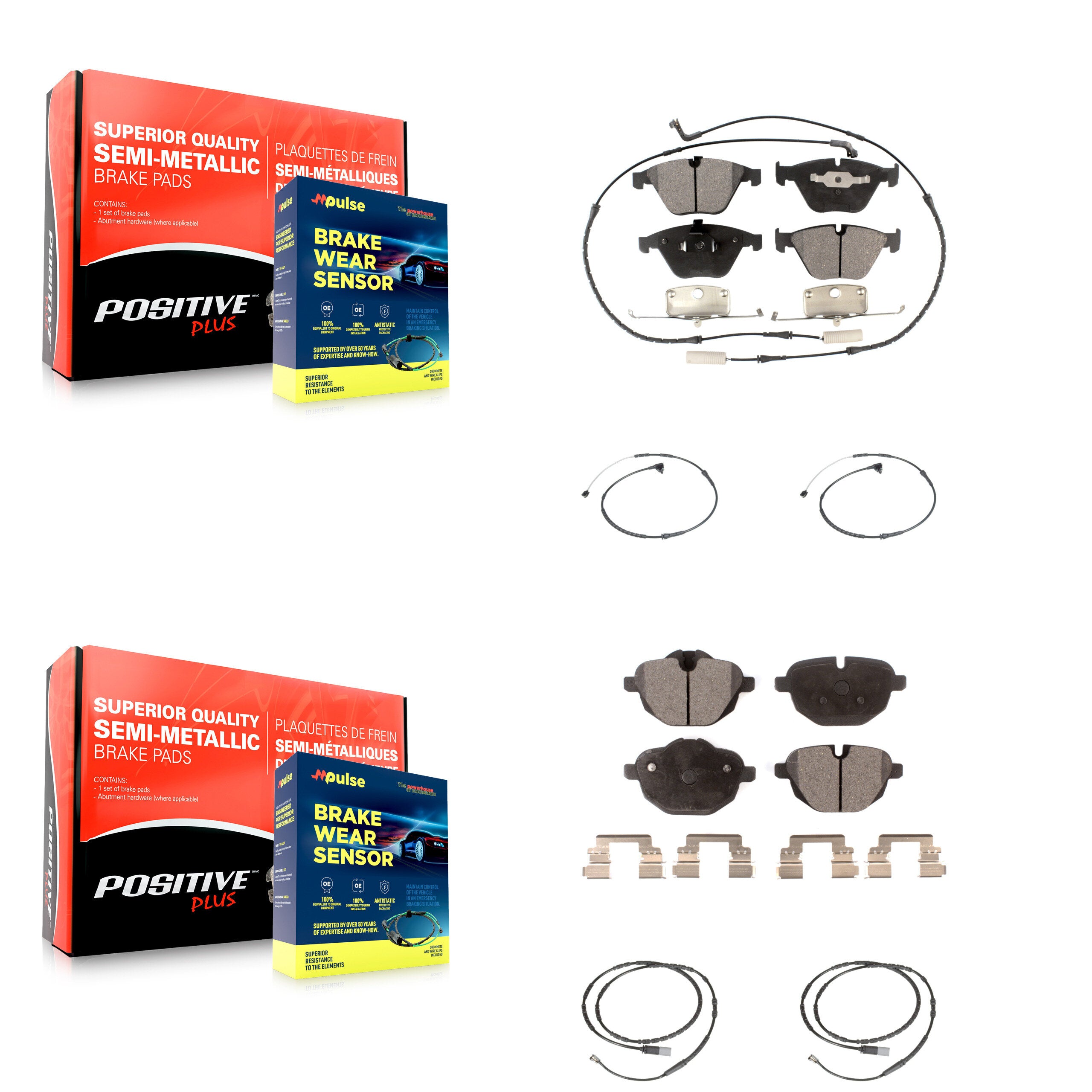 Positive Plus KPW-100417 Disc Brake Pad for 2011-2014 BMW Z4 - Front and Rear