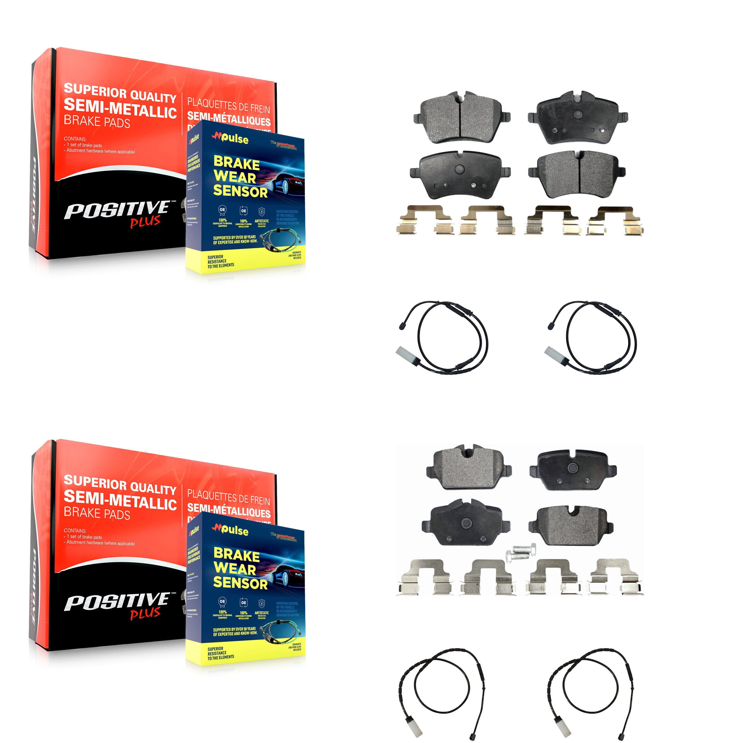 Positive Plus KPW-100419 Disc Brake Pad for 2011-2016 Mini Cooper Paceman, Mini Cooper Countryman - Front and Rear