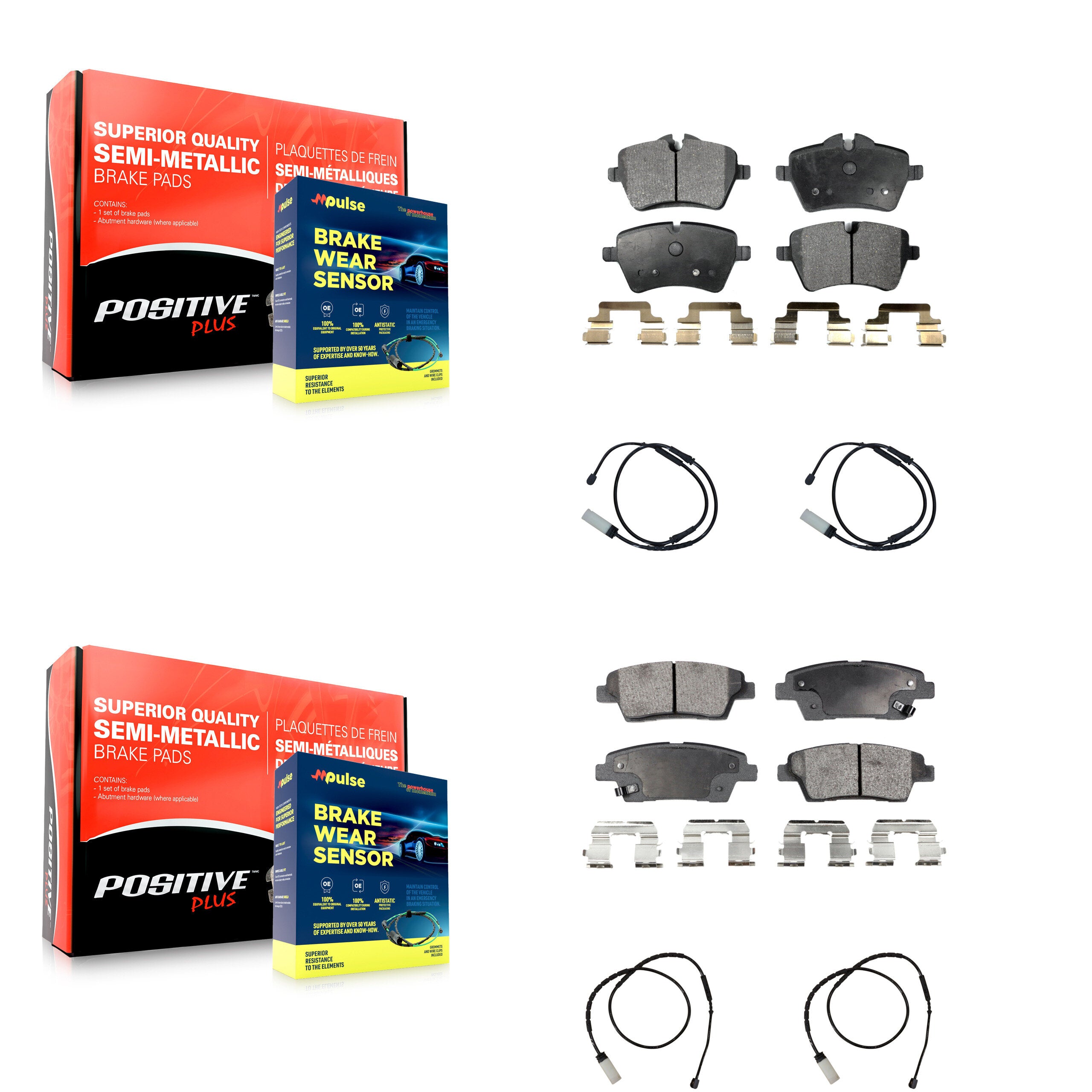 Positive Plus KPW-100420 Disc Brake Pad for 2012-2016 Mini Cooper Paceman, Mini Cooper Countryman - Front and Rear