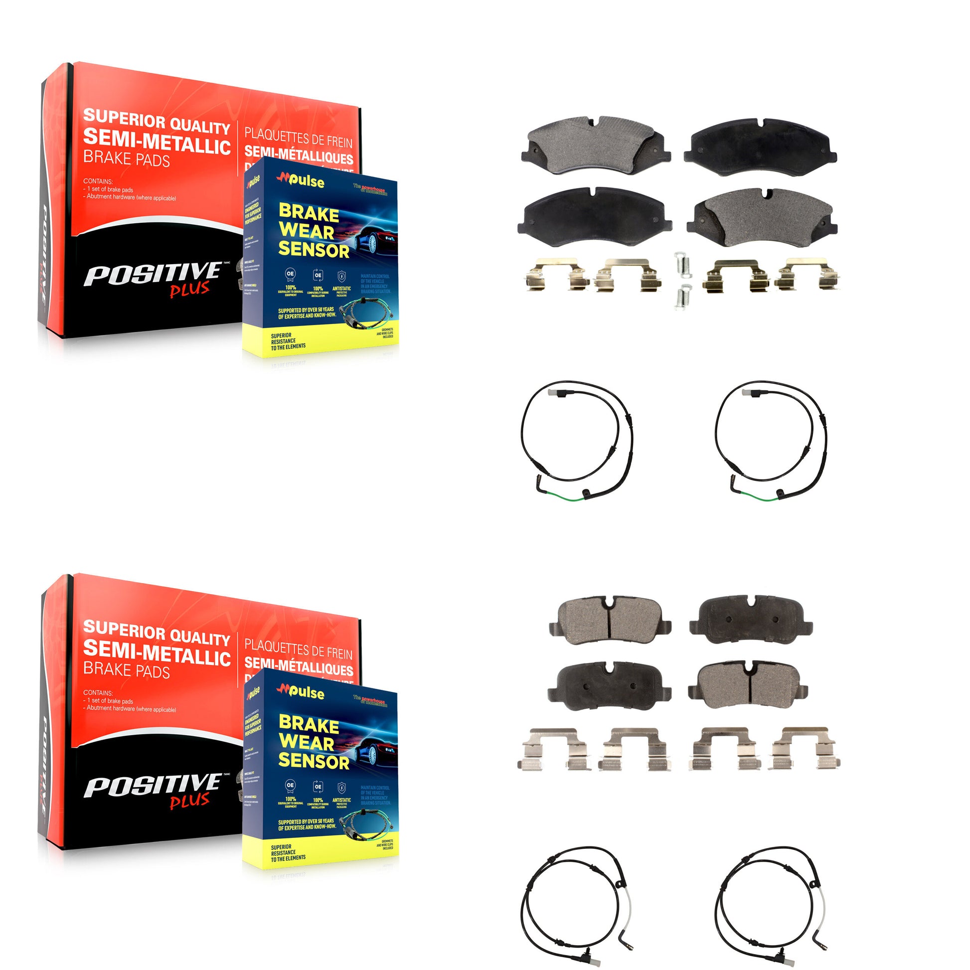 Positive Plus KPW-100425 Disc Brake Pad for 2010-2015 Land Rover LR4 - Front and Rear