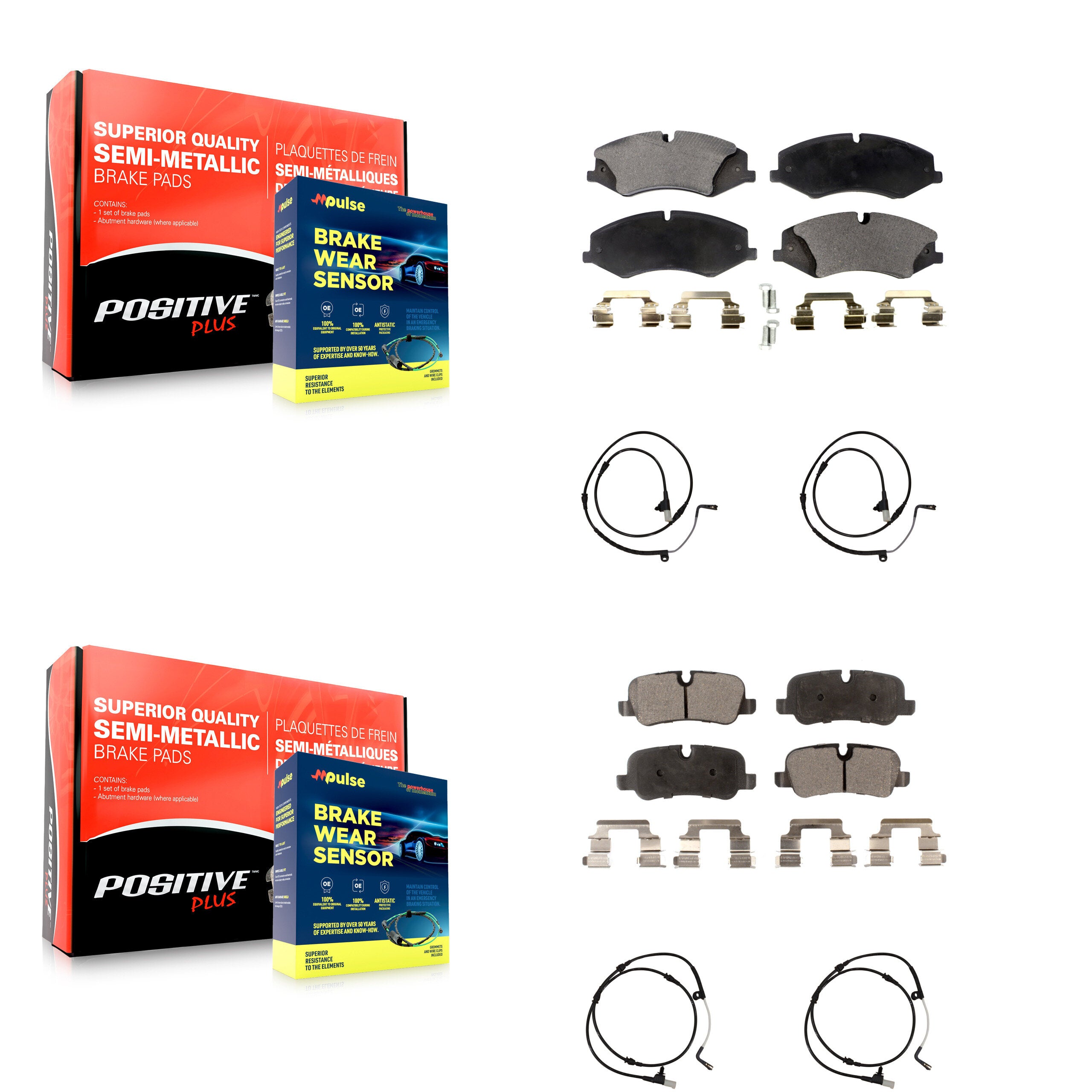 Positive Plus KPW-100426 Disc Brake Pad for 2010-2013 Land Rover Range Rover Sport - Front and Rear