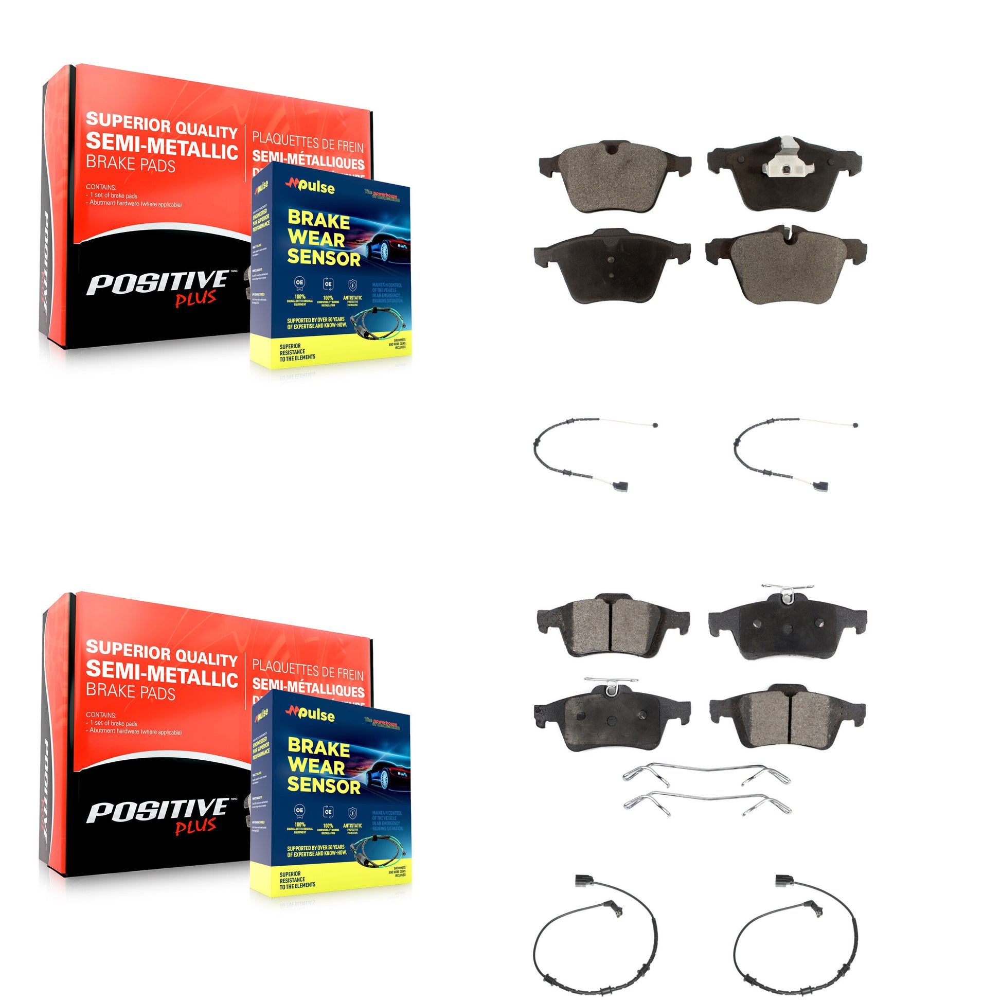 Positive Plus KPW-100428 Disc Brake Pad for 2010-2015 Jaguar XJ - Front and Rear