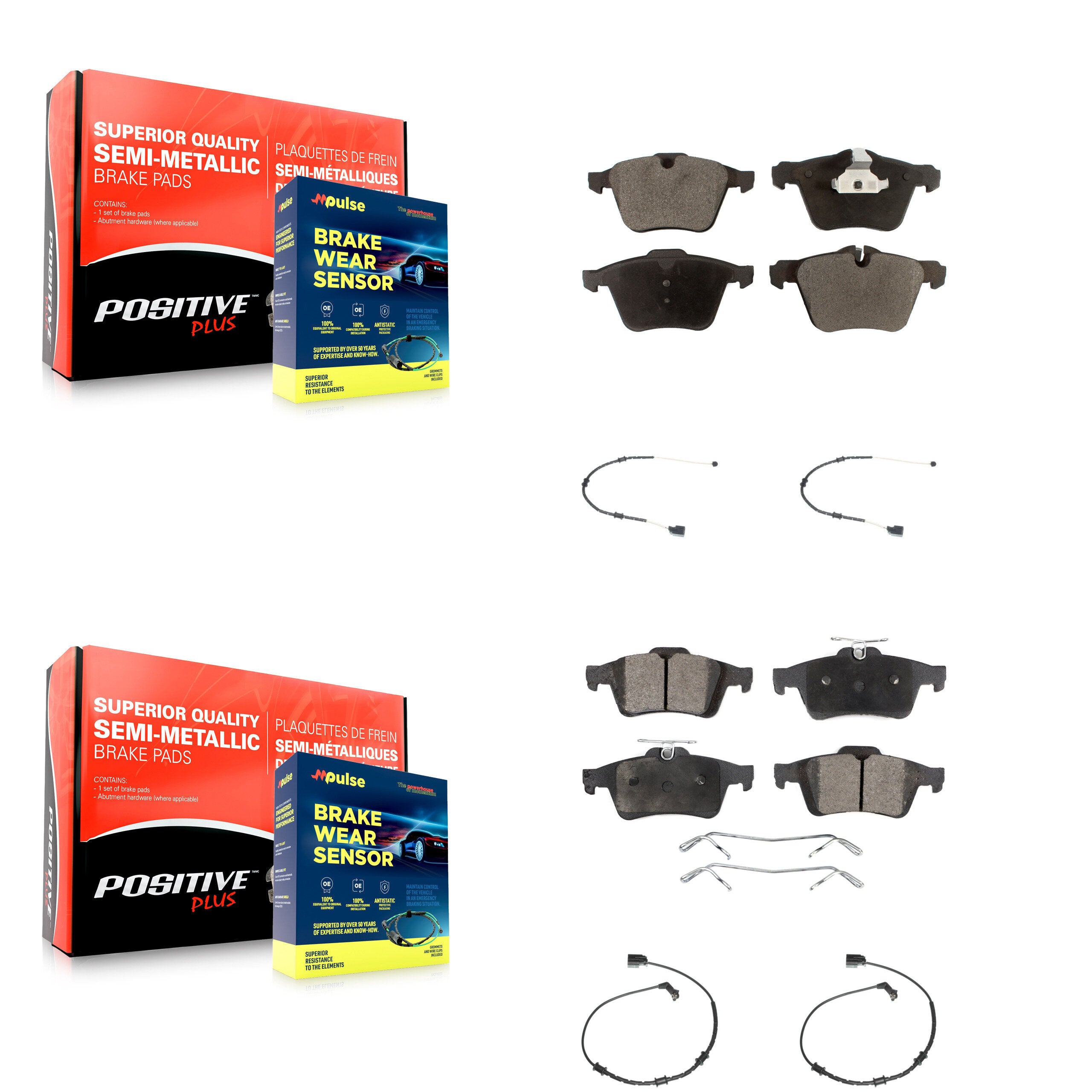 Positive Plus KPW-100428 Disc Brake Pad for 2010-2015 Jaguar XJ - Front and Rear