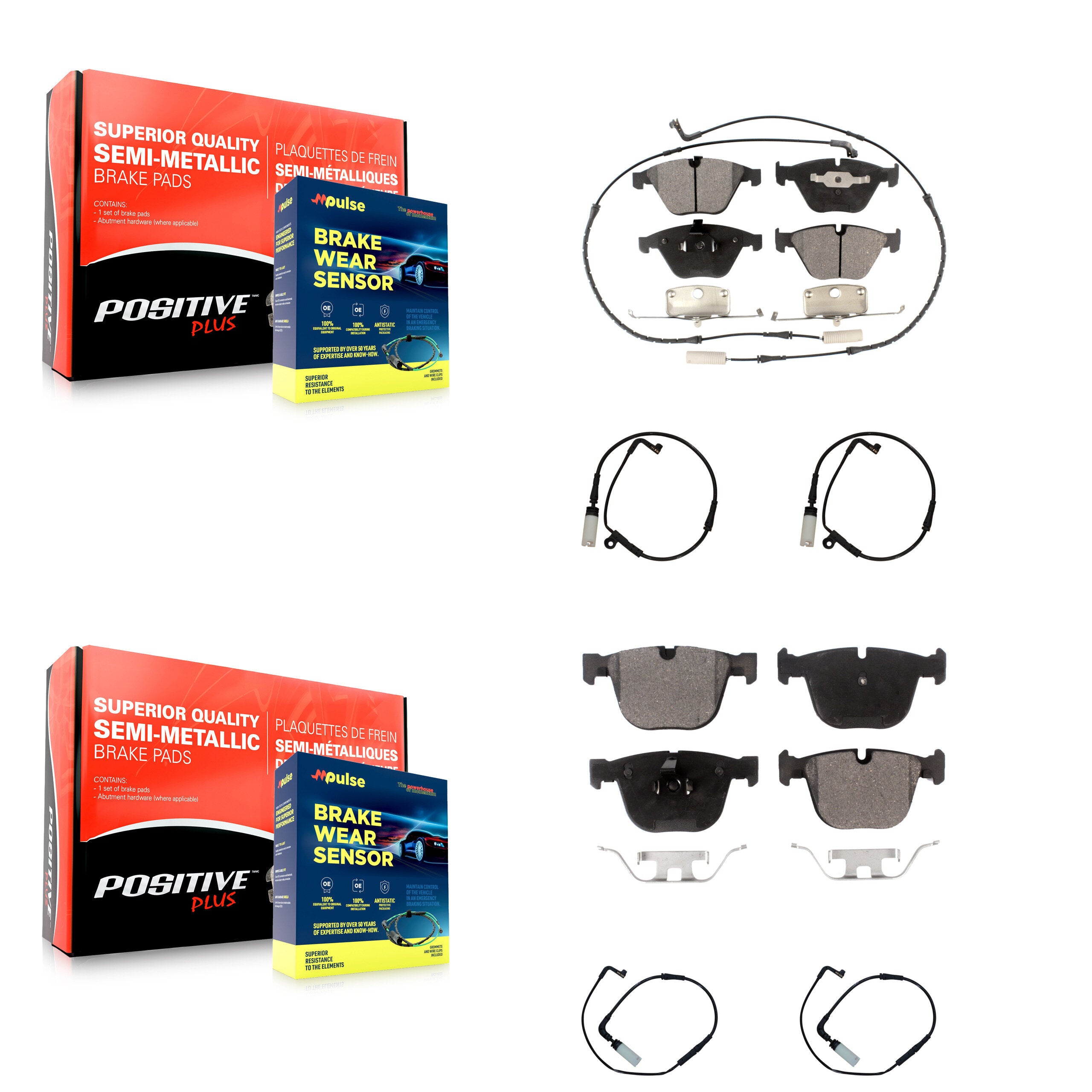 Positive Plus KPW-100429 Disc Brake Pad for 2004-2010 BMW 550i, BMW 645Ci, BMW 545i - Front and Rear