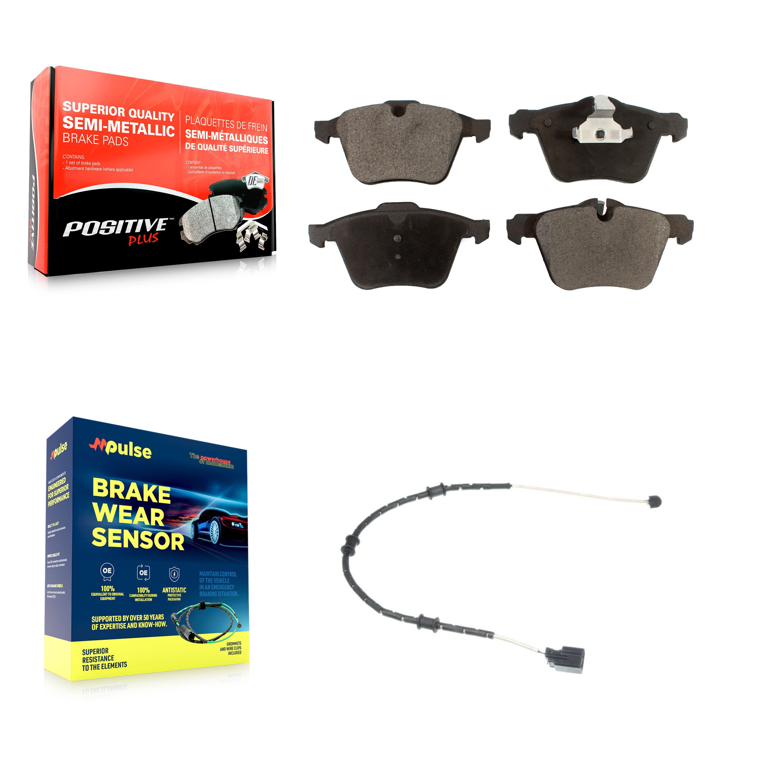 Positive Plus KPW-100589 Disc Brake Pad for 2010-2021 Jaguar F-Type, Jaguar XJ, Jaguar XK - Front
