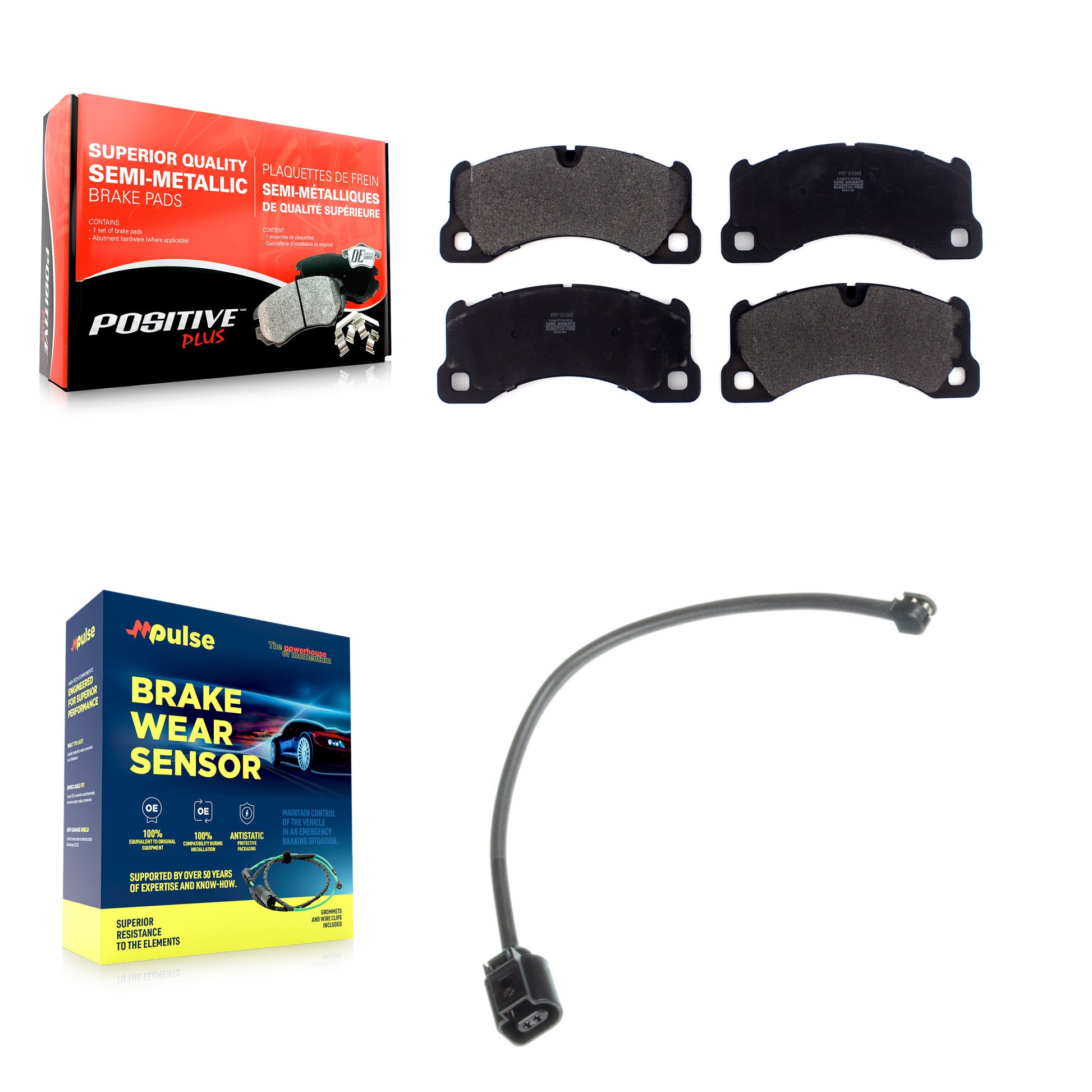 Positive Plus KPW-100596 Disc Brake Pad for 2011-2018 Porsche Panamera, Porsche Cayenne, Volkswagen Touareg - Front