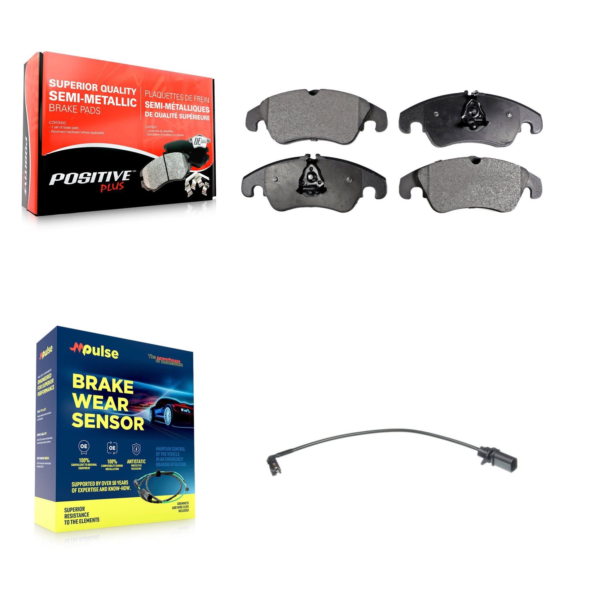 Positive Plus KPW-100598 Disc Brake Pad for 2008-2017 Audi A5 Quattro, Audi S5 and More - Front