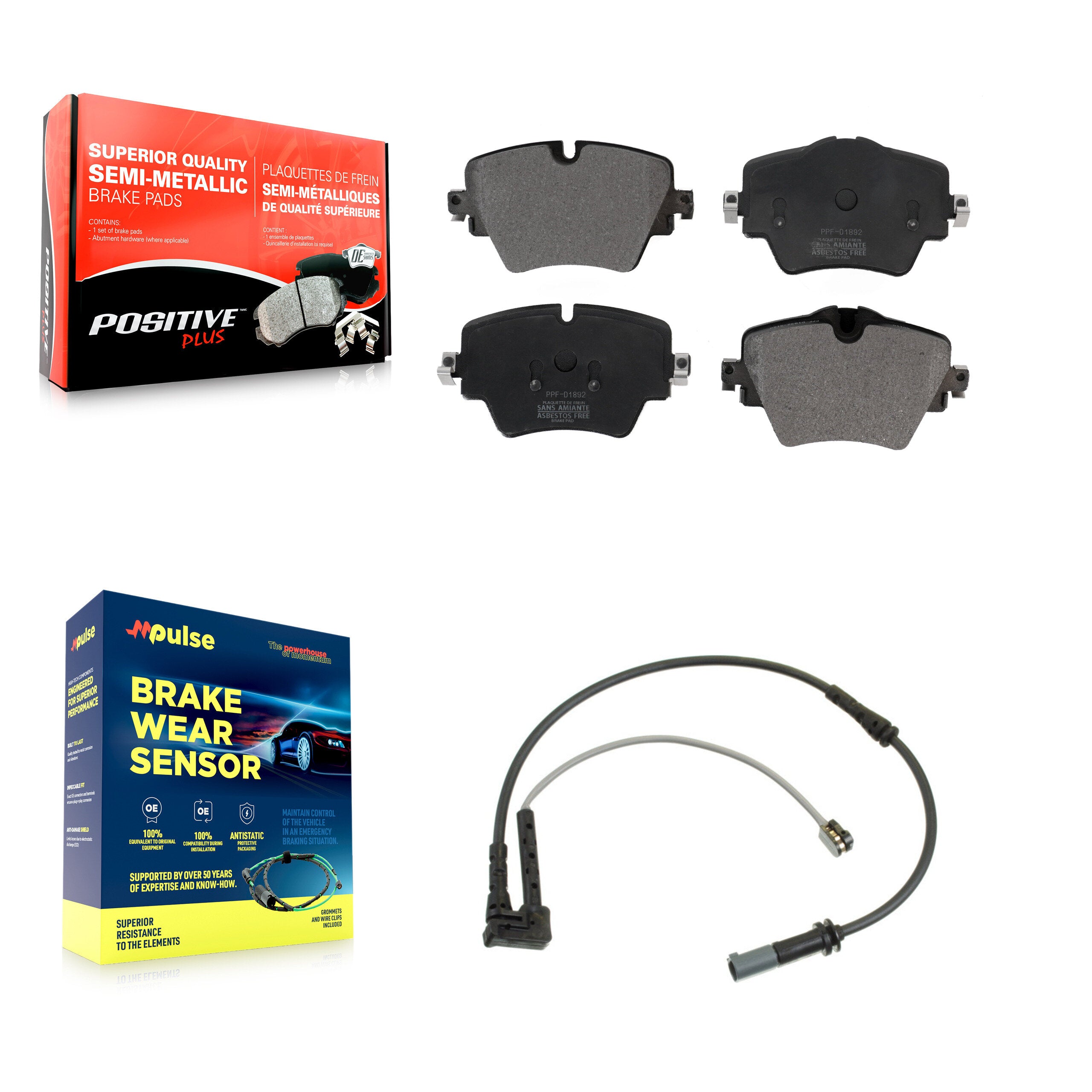 Positive Plus KPW-100604 Disc Brake Pad for 2016-2023 Mini Cooper Countryman, BMW 228i Gran Coupe and More - Front