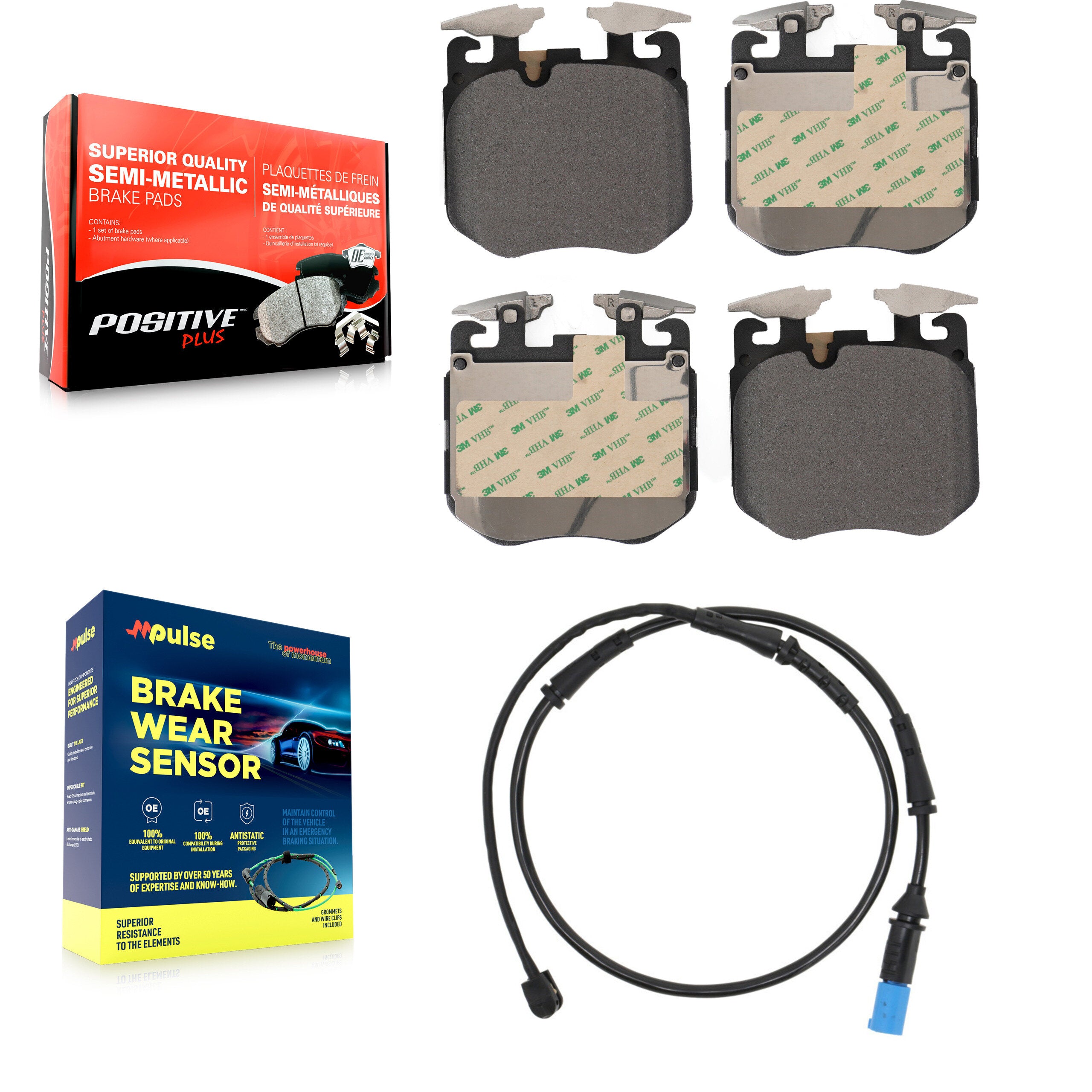 Positive Plus KPW-100611 Disc Brake Pad for 2019-2021 BMW X5, BMW X6, BMW X7 - Front
